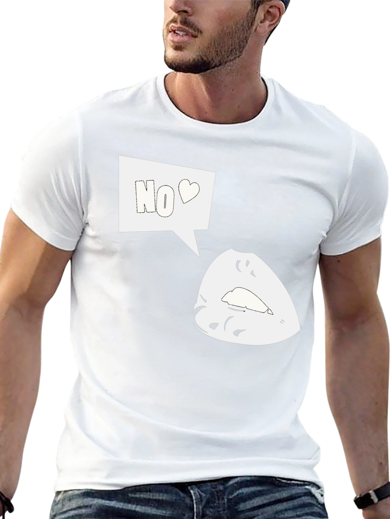 Funny No Lips Graphic T-Shirt - Cool Design