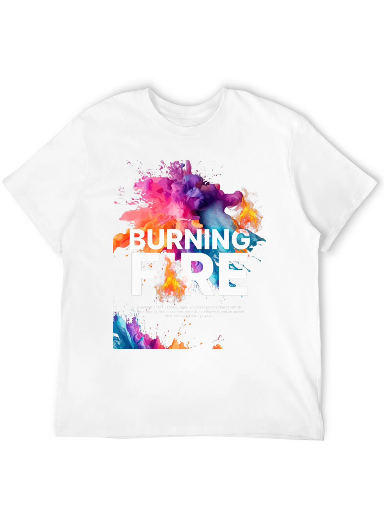 Burning Fire Graphic Tee - Unique Design