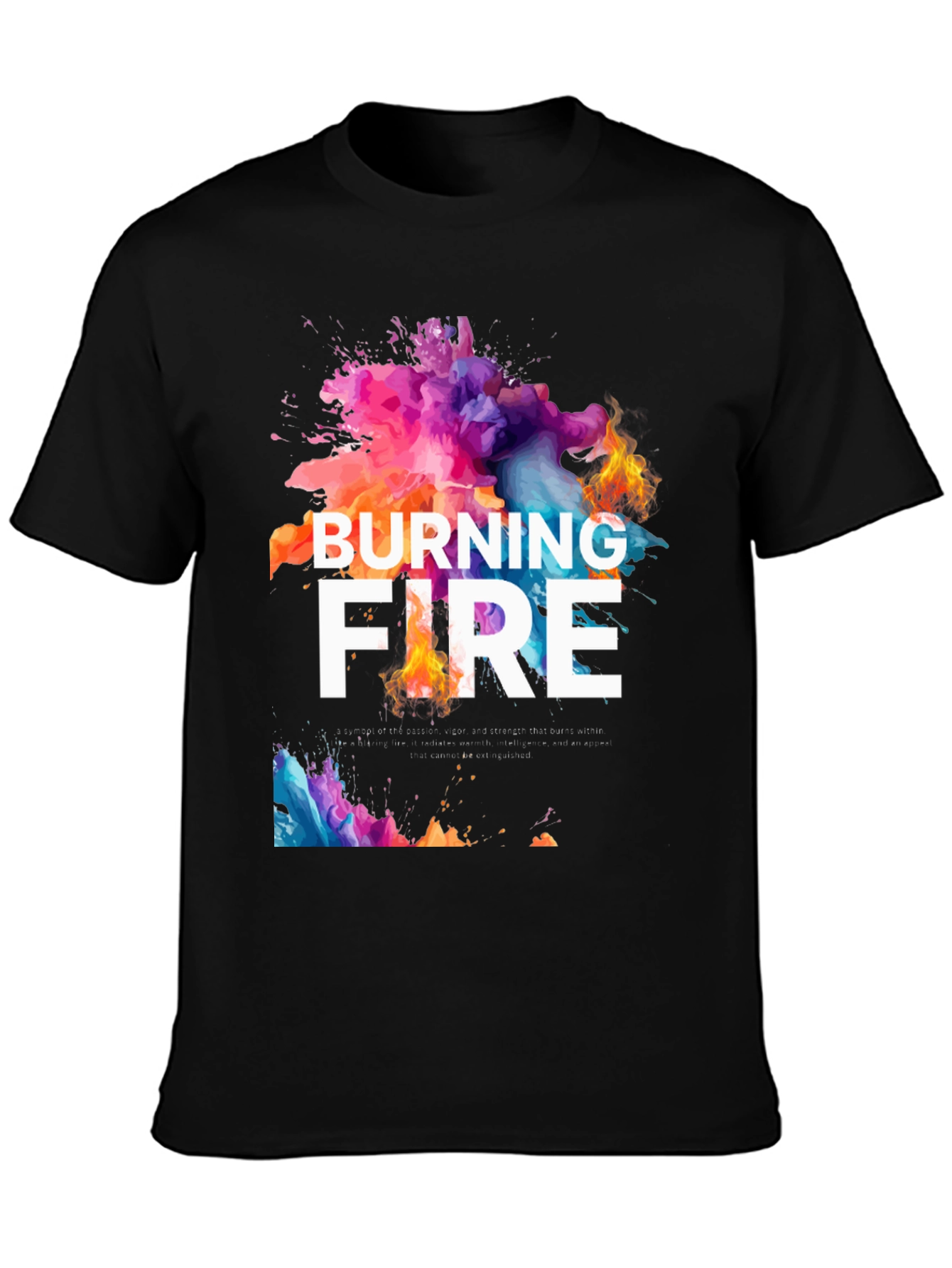 Burning Fire Graphic Tee - Unique Design