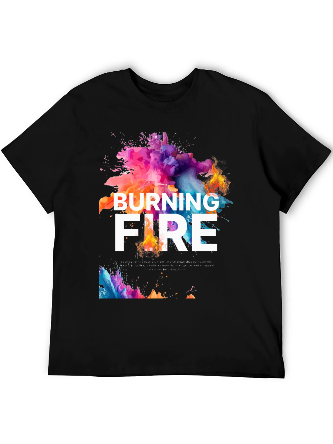 Burning Fire Graphic Tee - Unique Design