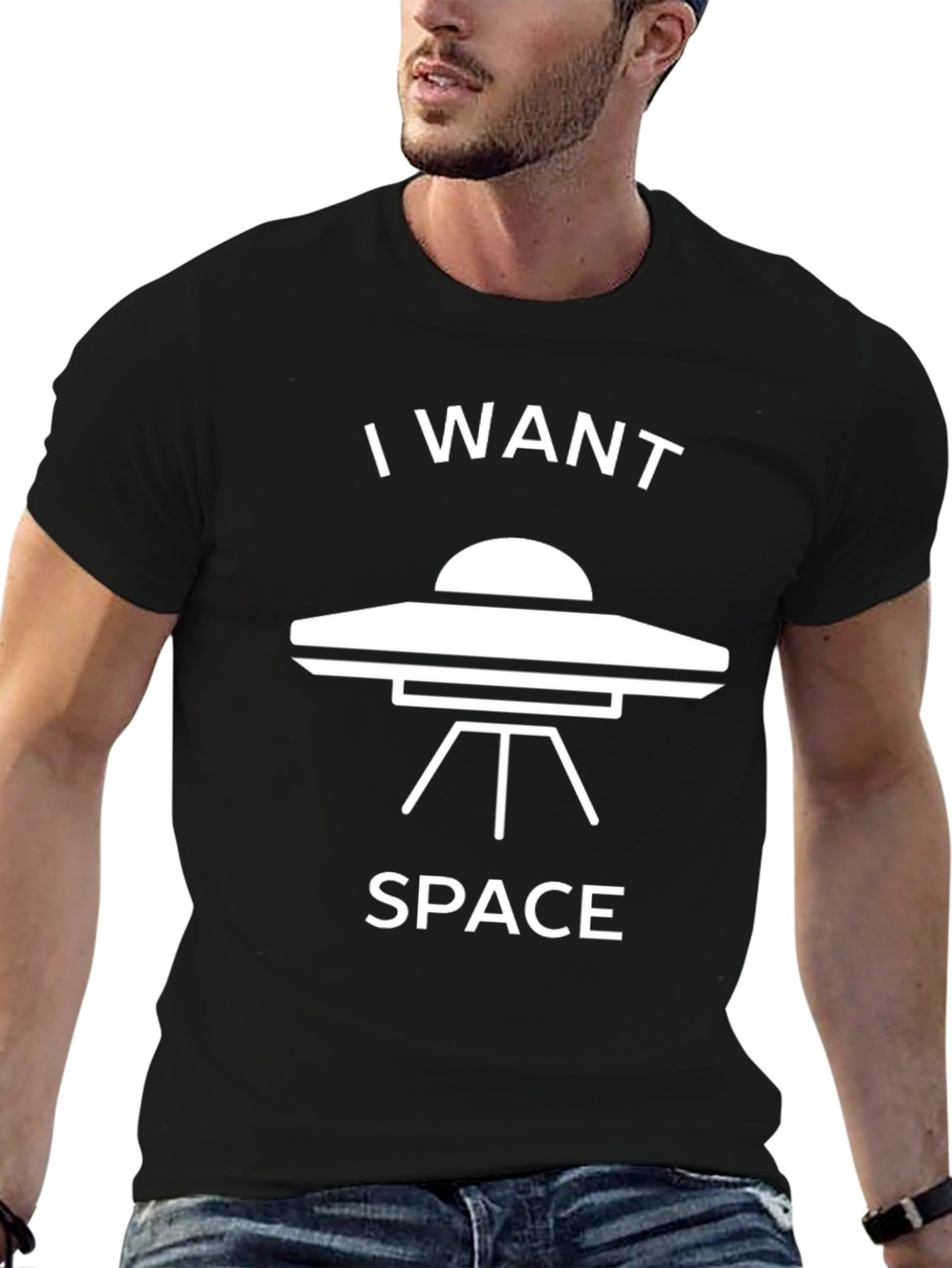 I Want Space UFO Graphic T-Shirt
