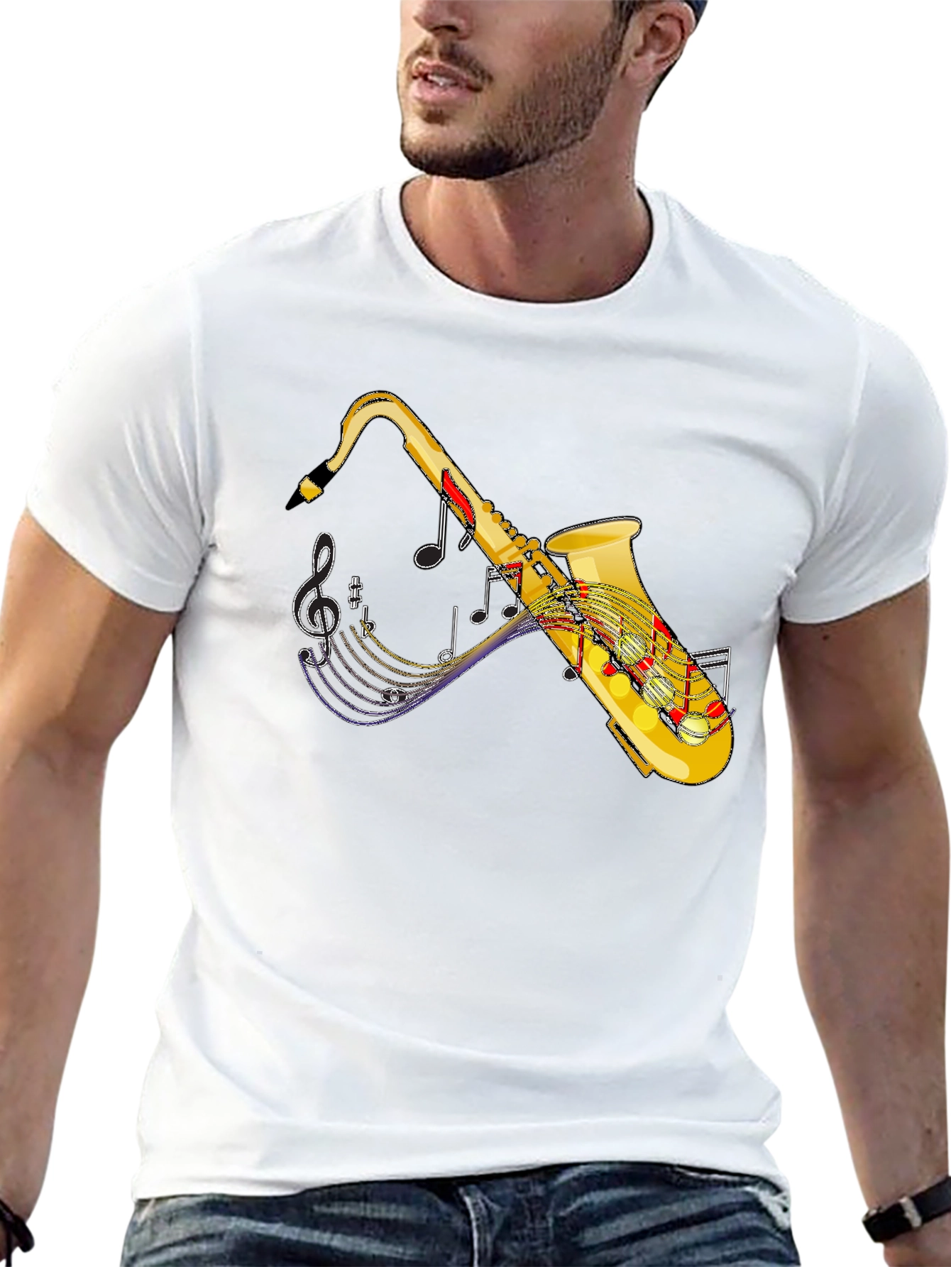 Saxophone Music T-Shirt - Black