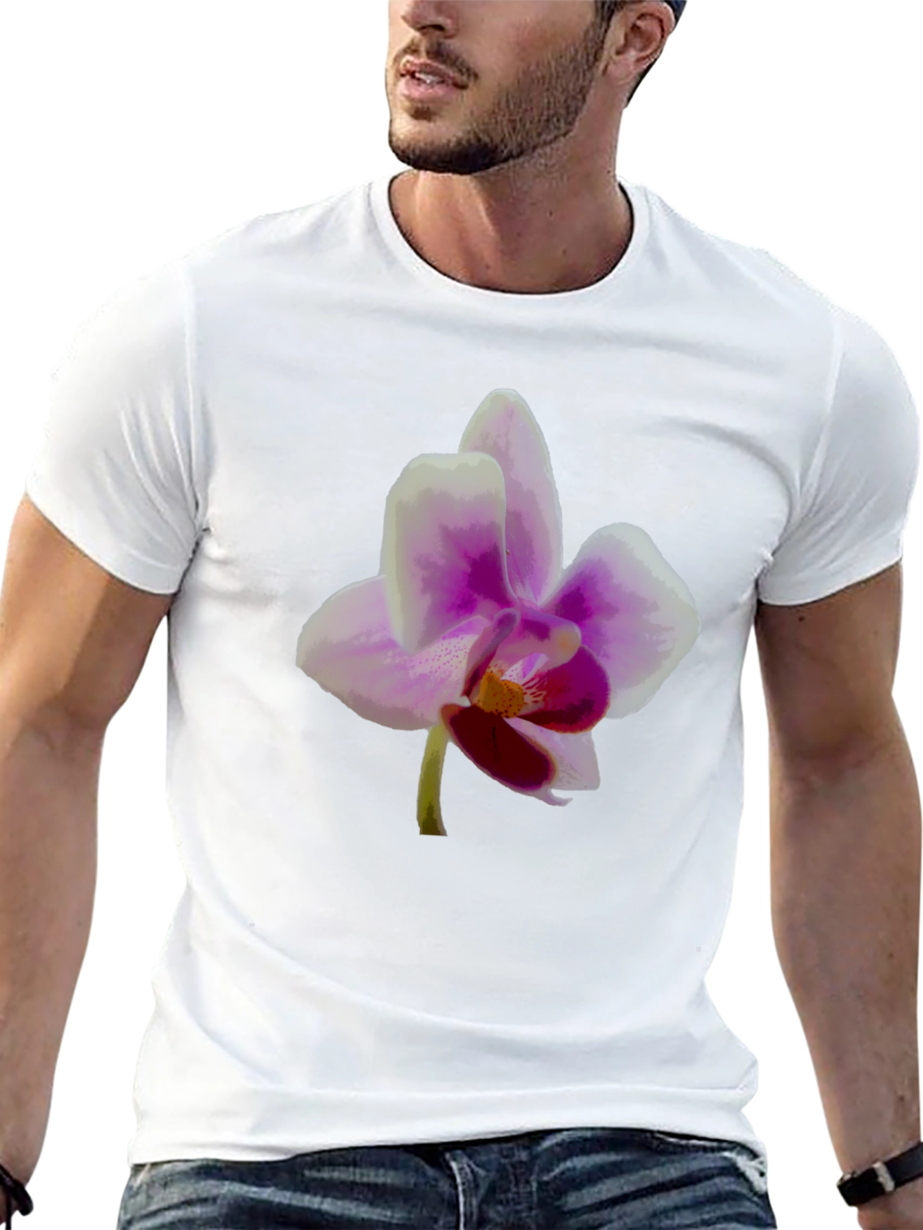 Floral Graphic Tee - Orchid Design