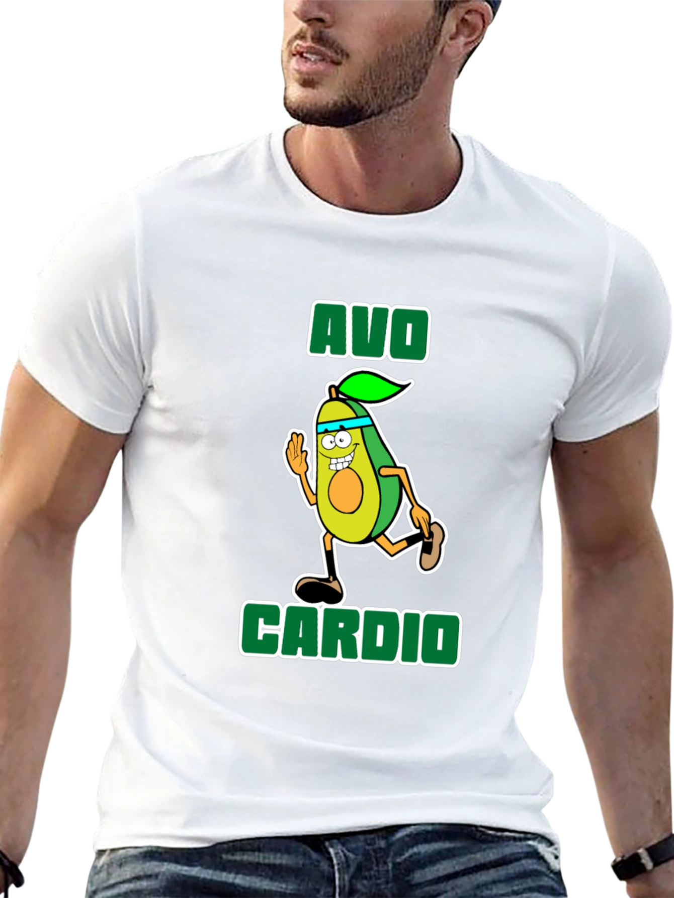 Avo Cardio T-Shirt - Running Avocado Graphic Tee