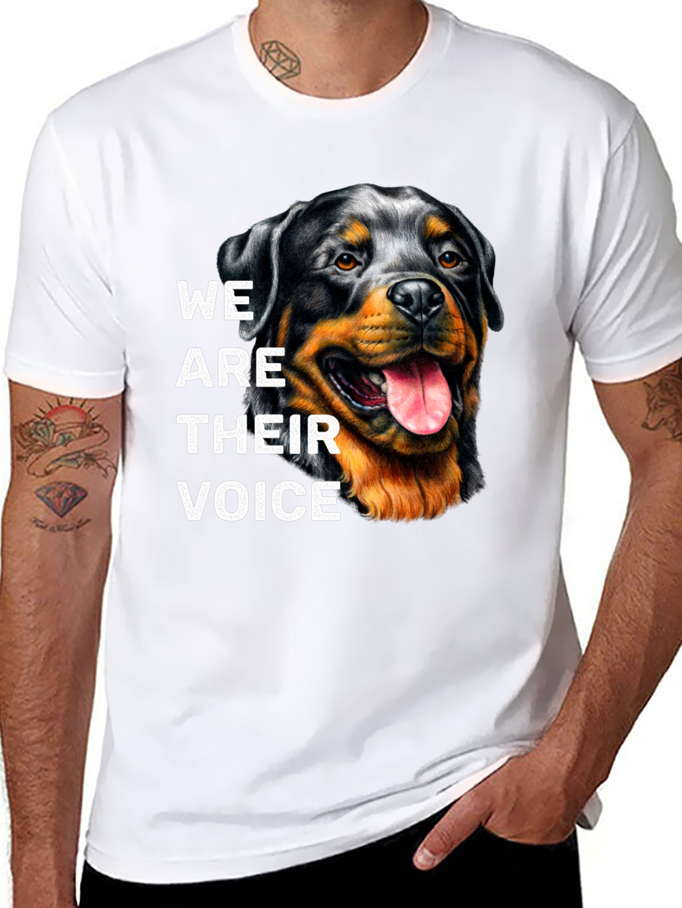 Rottweiler Dog Lover T-Shirt - We Are Their Voice
