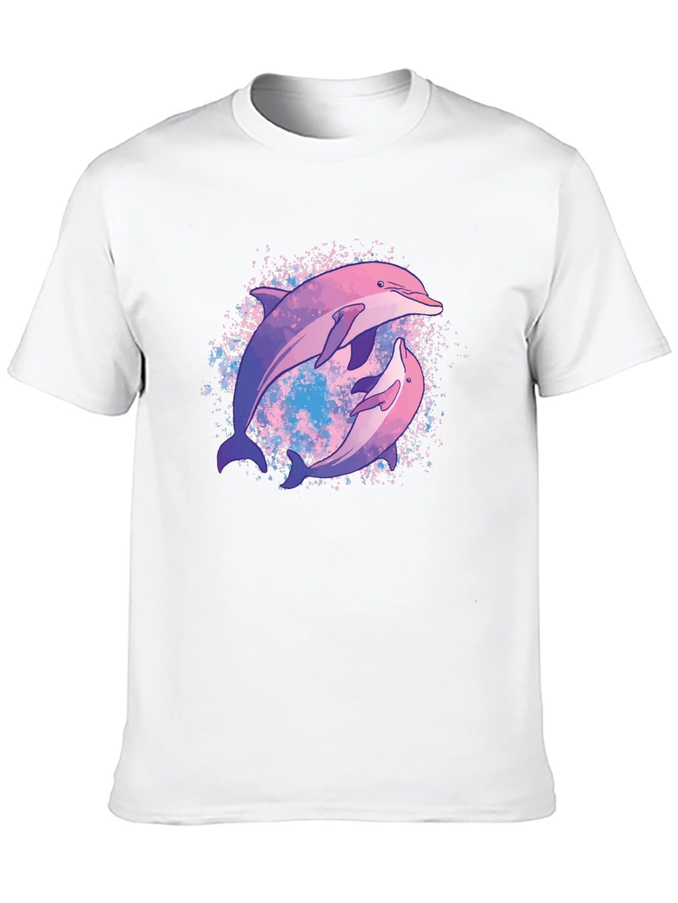 Dolphin Duo Graphic Tee - Black Cotton T-Shirt