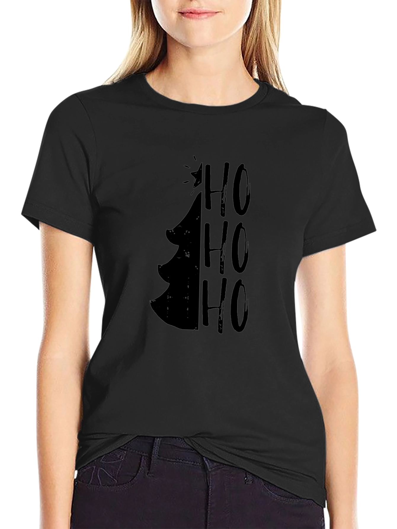 Christmas Tree HO HO HO Mens Graphic Tee