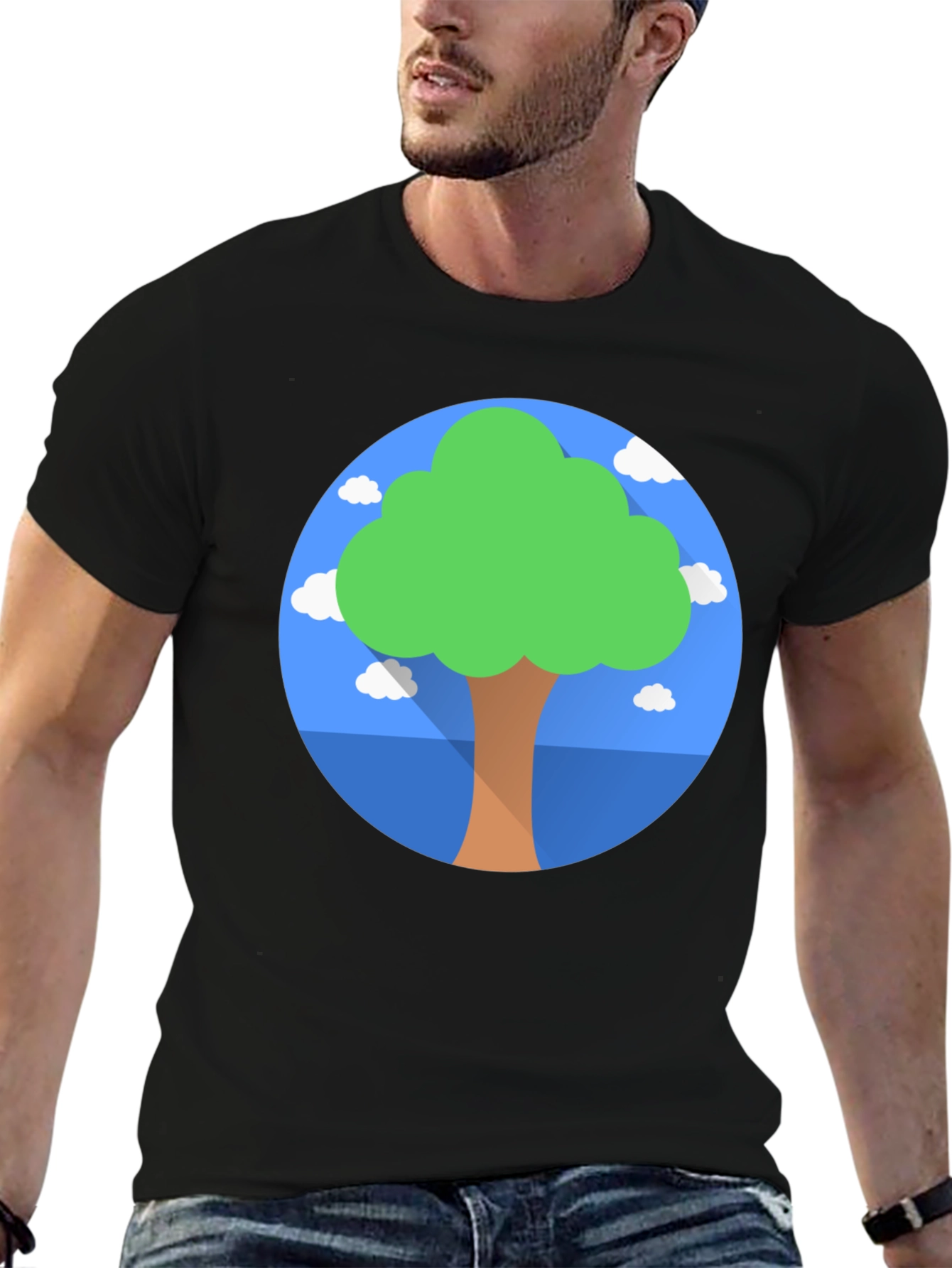Nature Lover Tee: Tree Graphic Black T-Shirt
