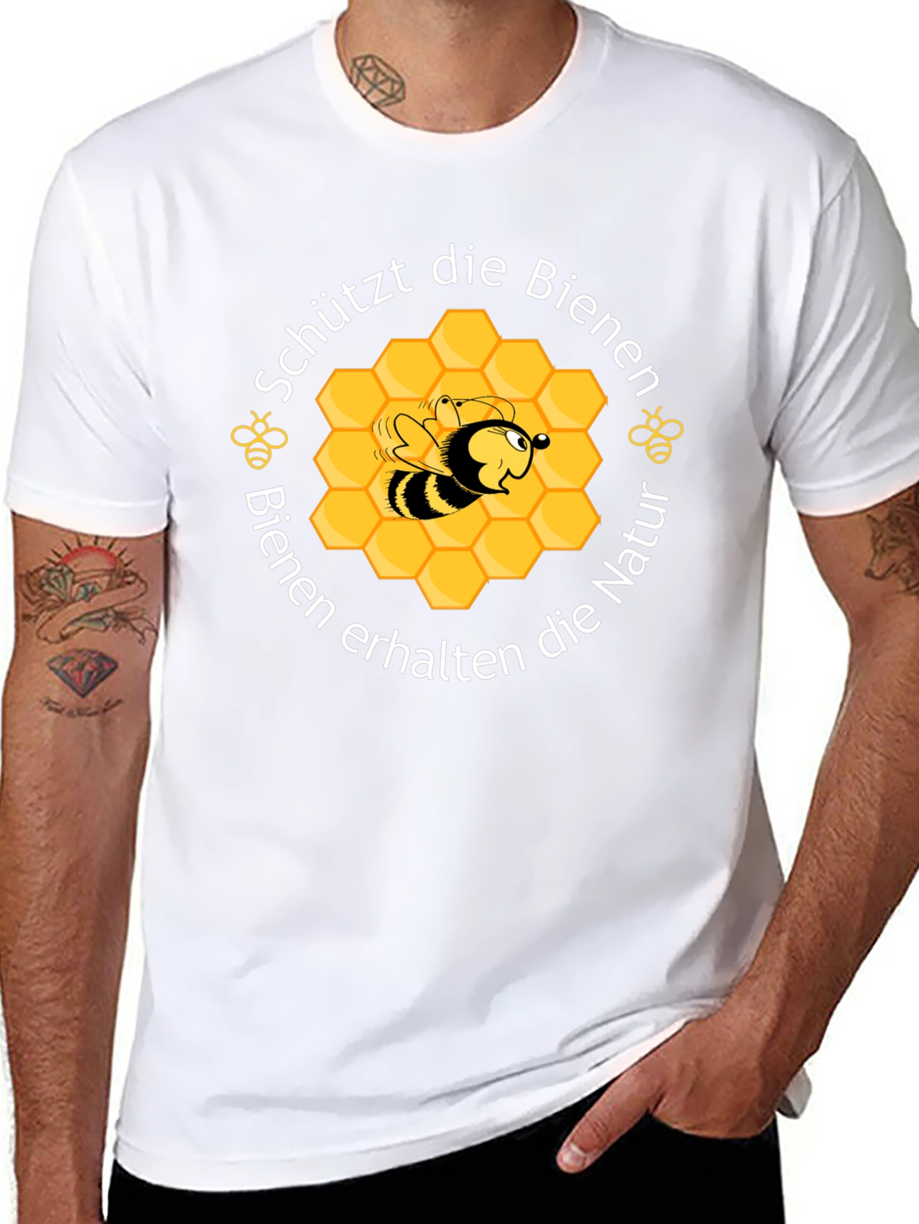 Save the Bees Graphic Tee - Black Cotton