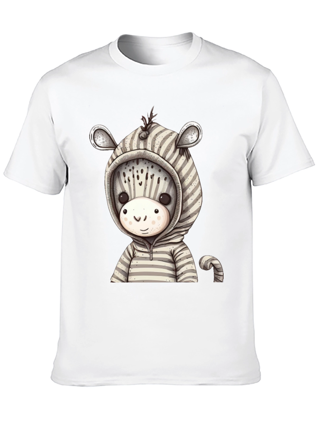 Zebra Hoodie T-Shirt: Cute Cartoon Animal Tee
