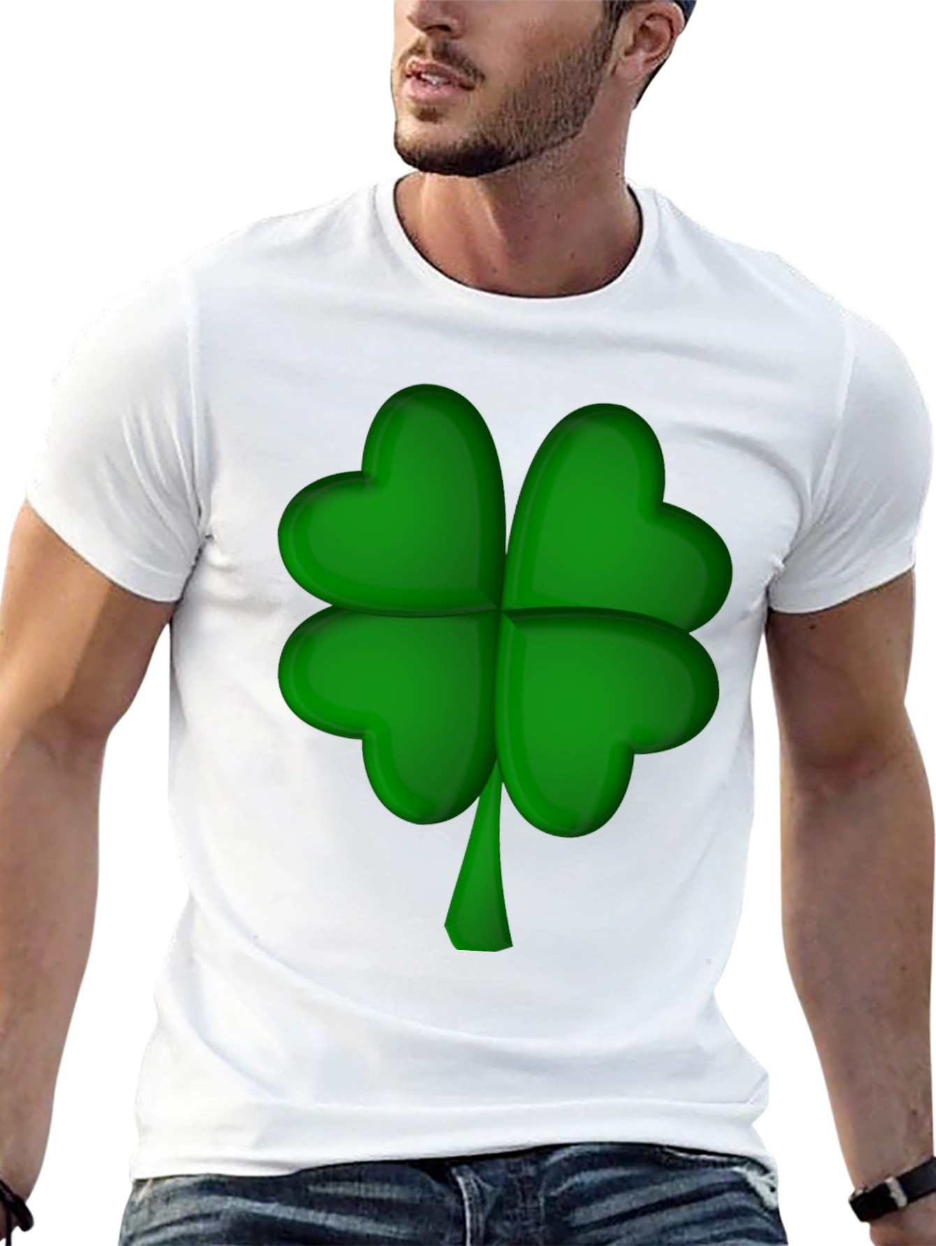 Lucky Four-Leaf Clover Graphic T-Shirt