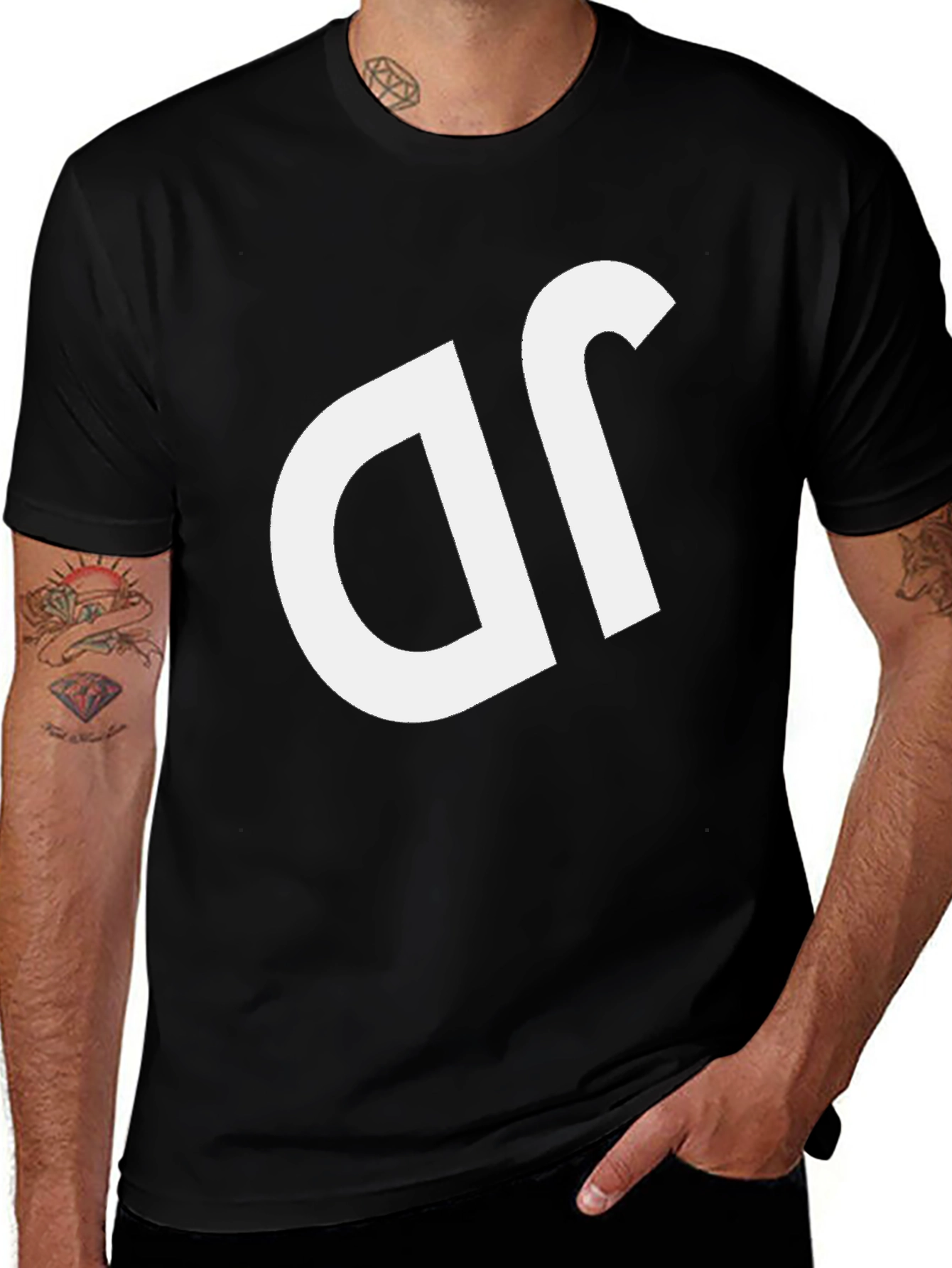 Black T-Shirt with White dR Logo