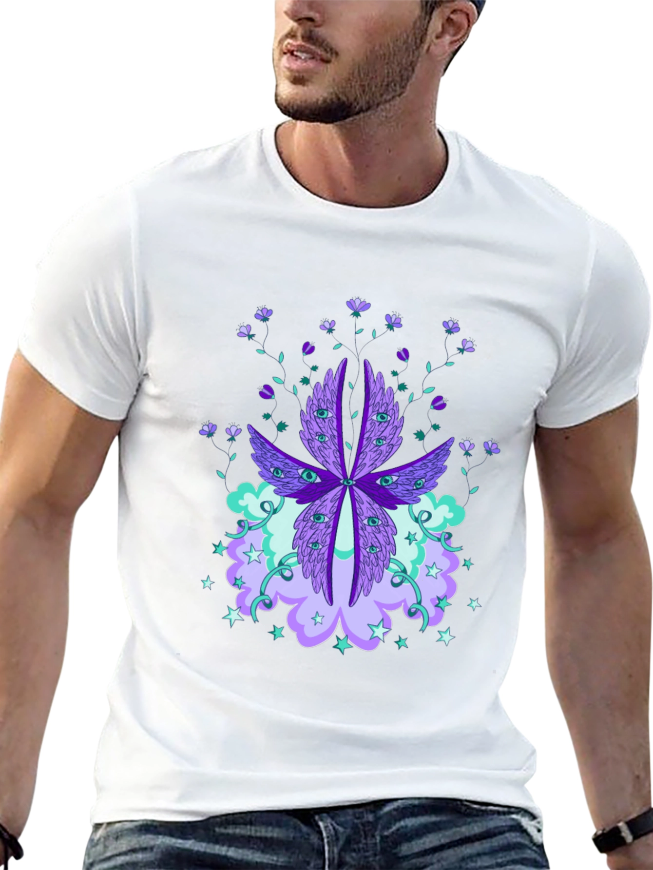 Mystic Eye & Floral Graphic Tee
