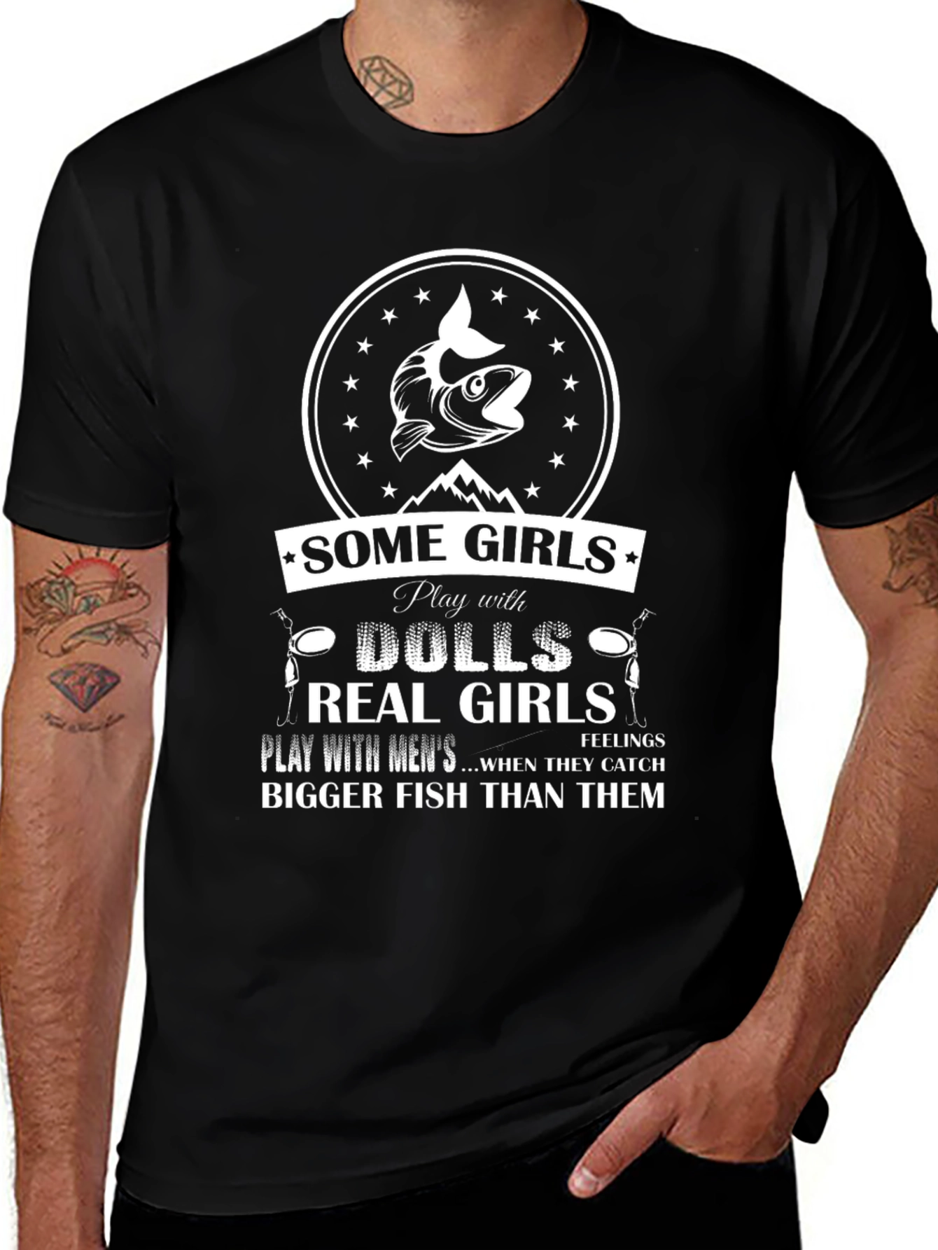 Fishing Humor T-Shirt: Real Girls Catch Bigger Fish