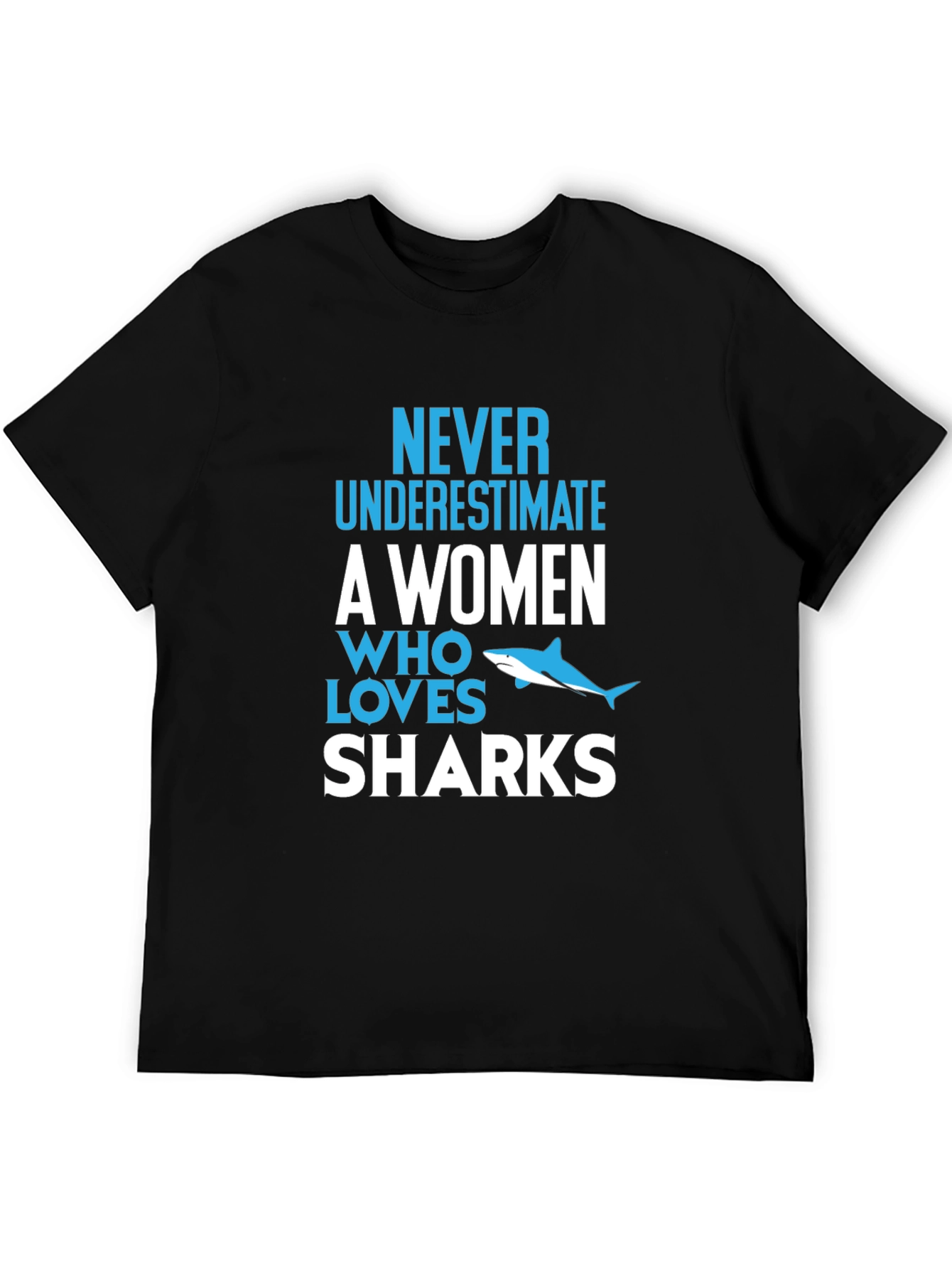 Never Underestimate Shark Lover Graphic Tee