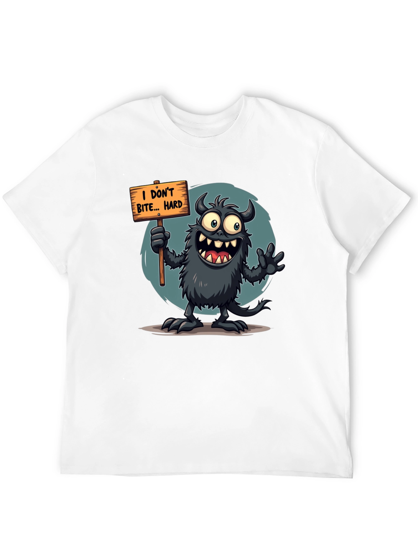 Funny Monster Graphic Tee - I Dont Bite... Hard