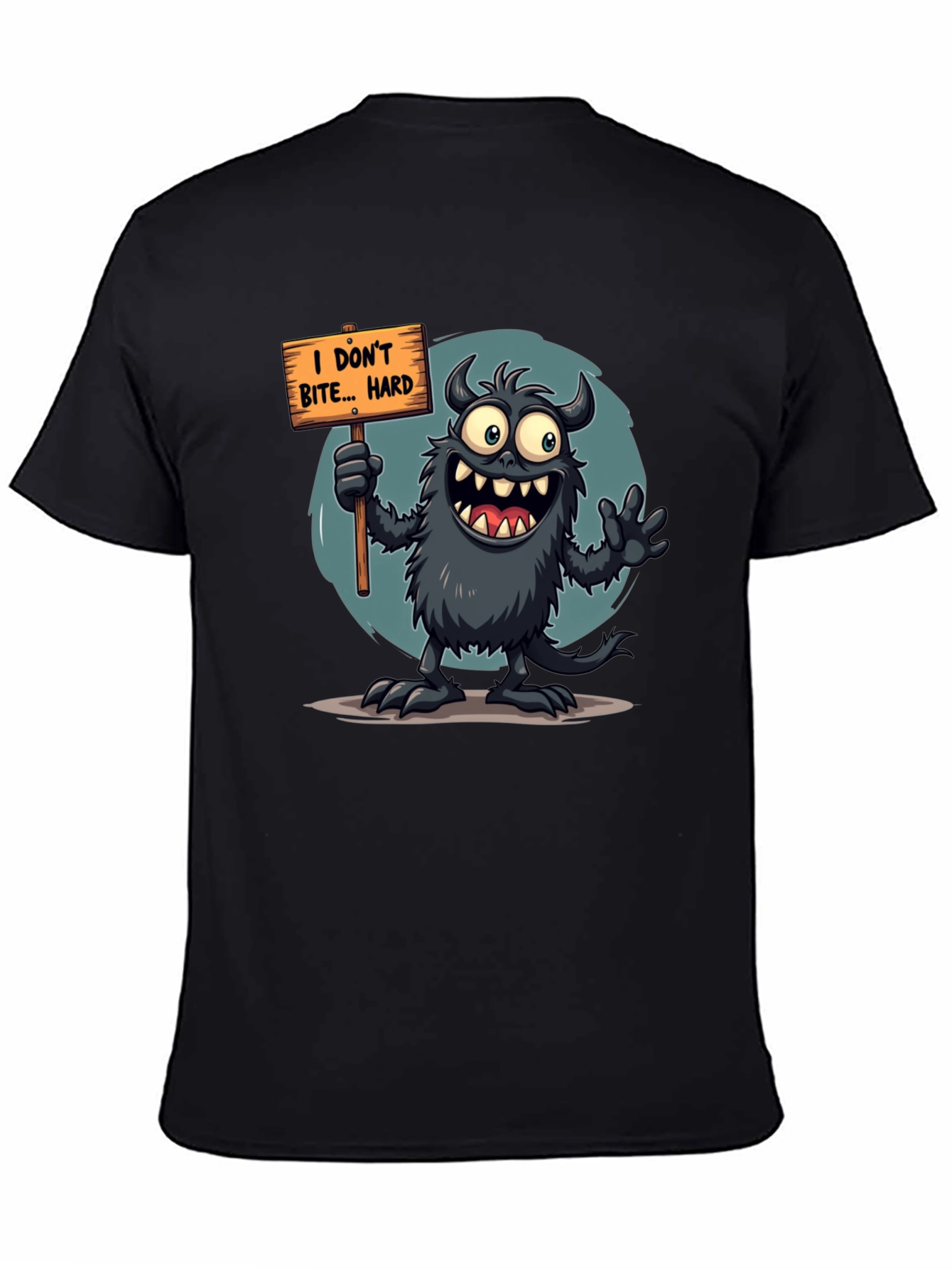 Funny Monster Graphic Tee - I Dont Bite... Hard