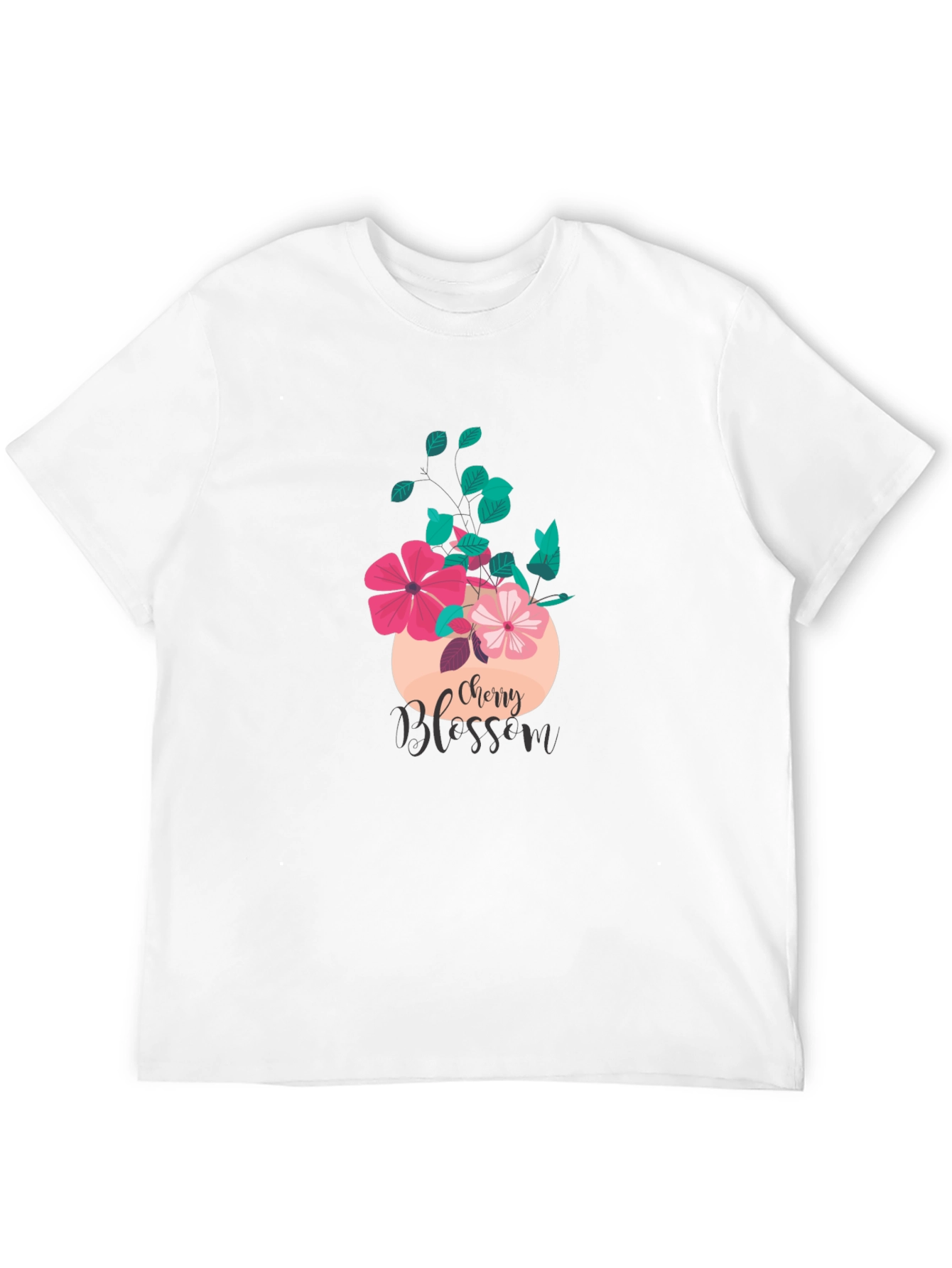 Cherry Blossom Graphic Tee - Stylish Black T-Shirt