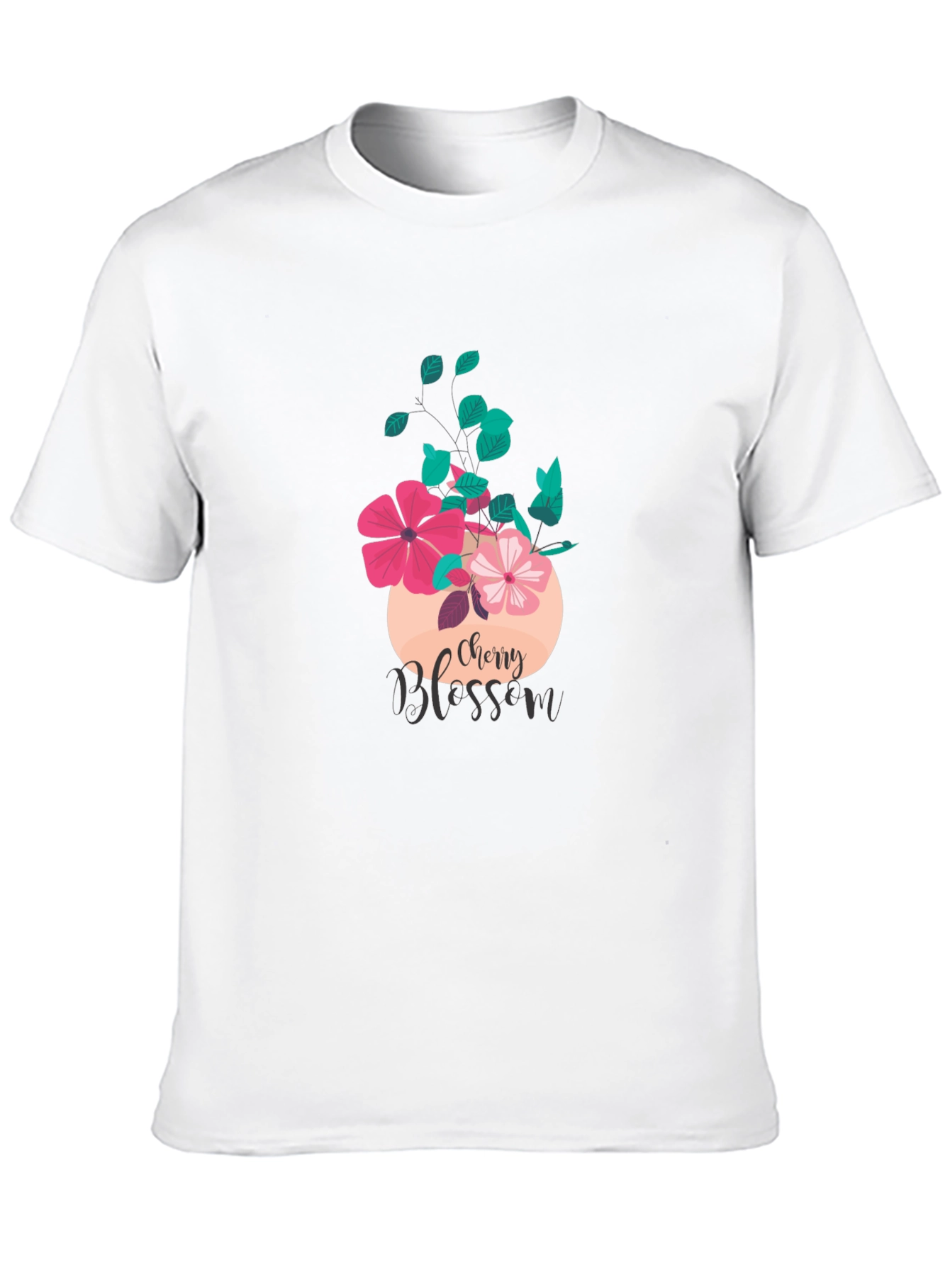 Cherry Blossom Graphic Tee - Stylish Black T-Shirt