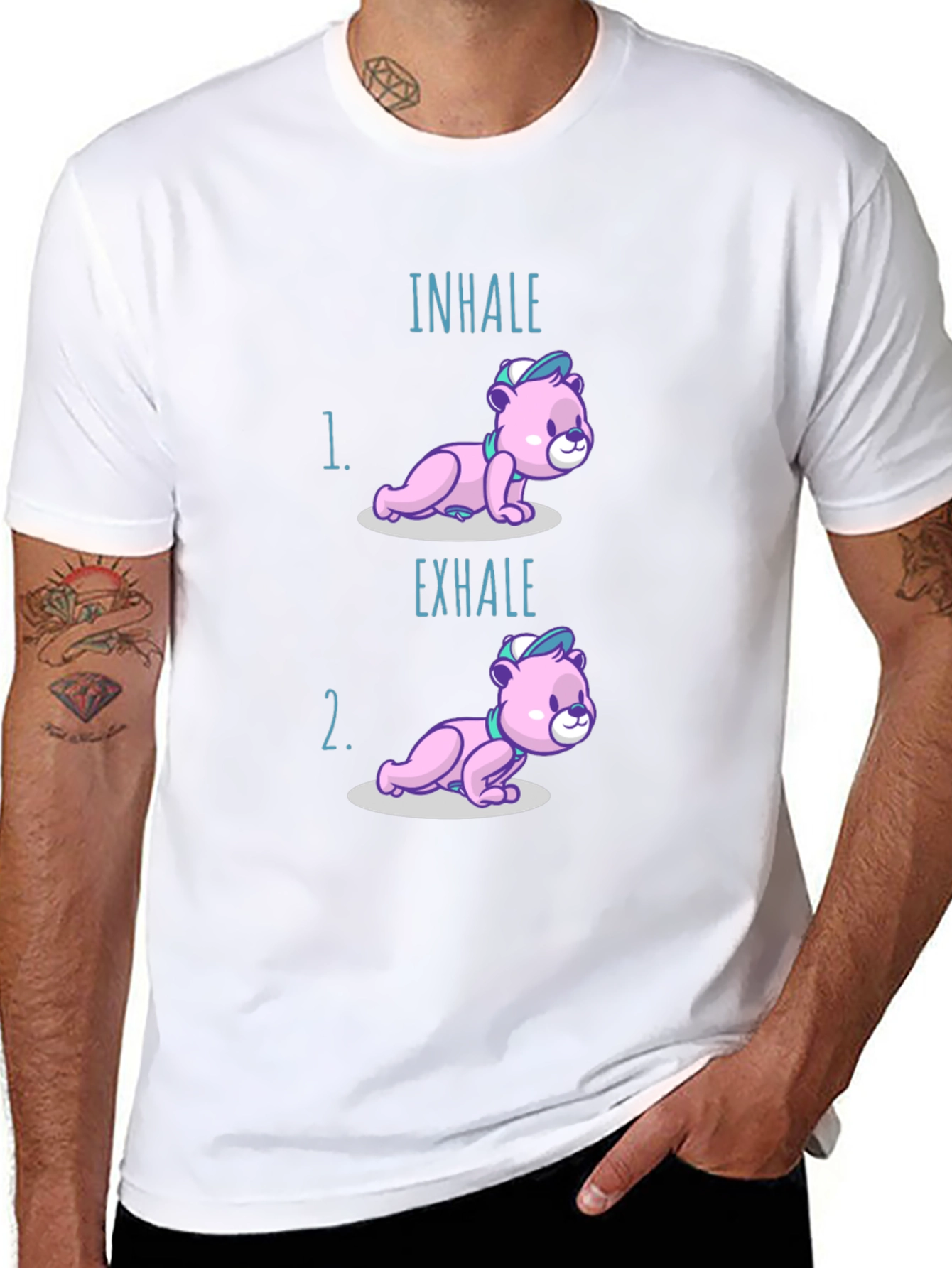 Inhale Exhale Yoga Bear T-Shirt - Meditation Comfort