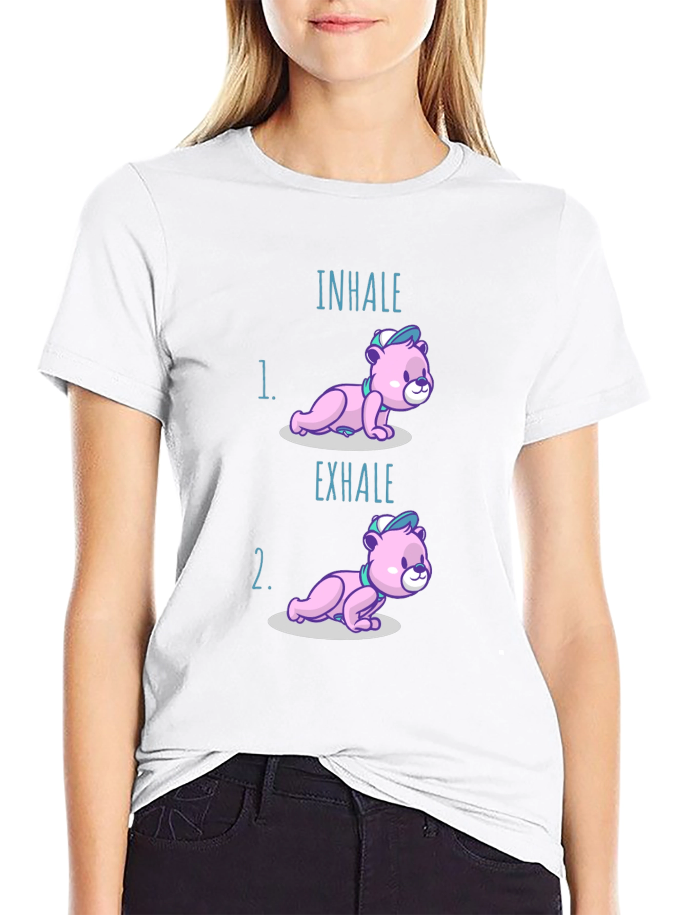 Inhale Exhale Yoga Bear T-Shirt - Meditation Comfort