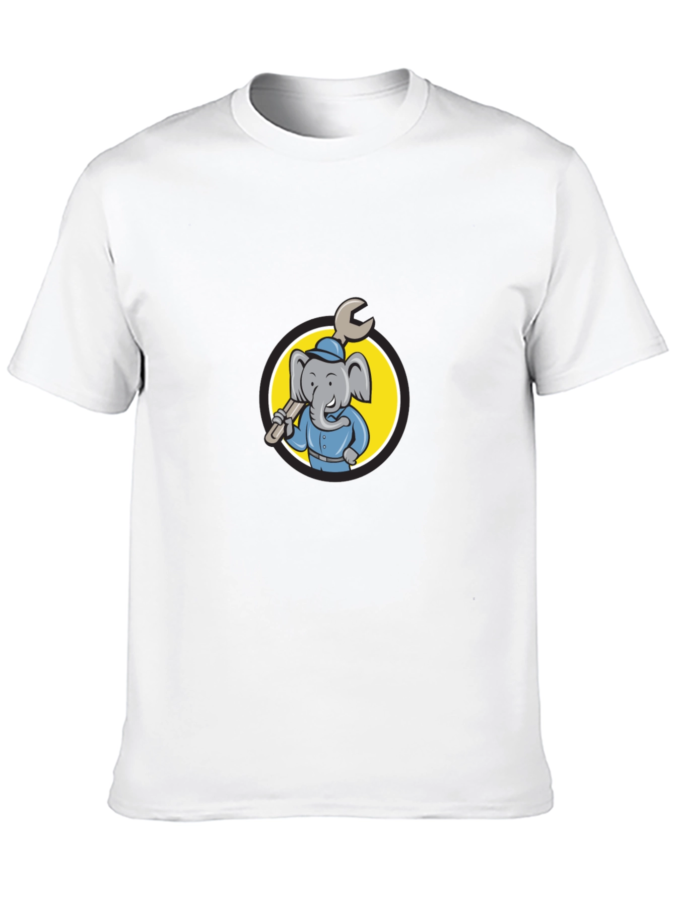 Elephant Mechanic T-Shirt - Cartoon Animal Tee
