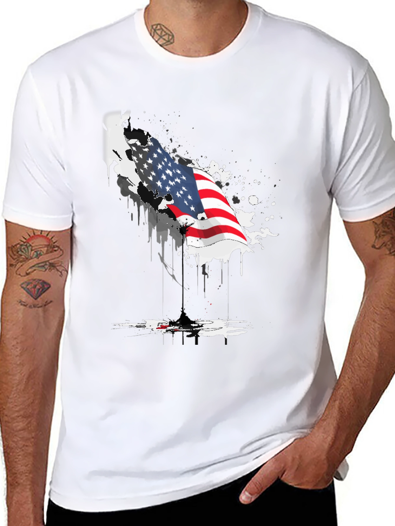American Flag Graphic Tee - Patriotic Design
