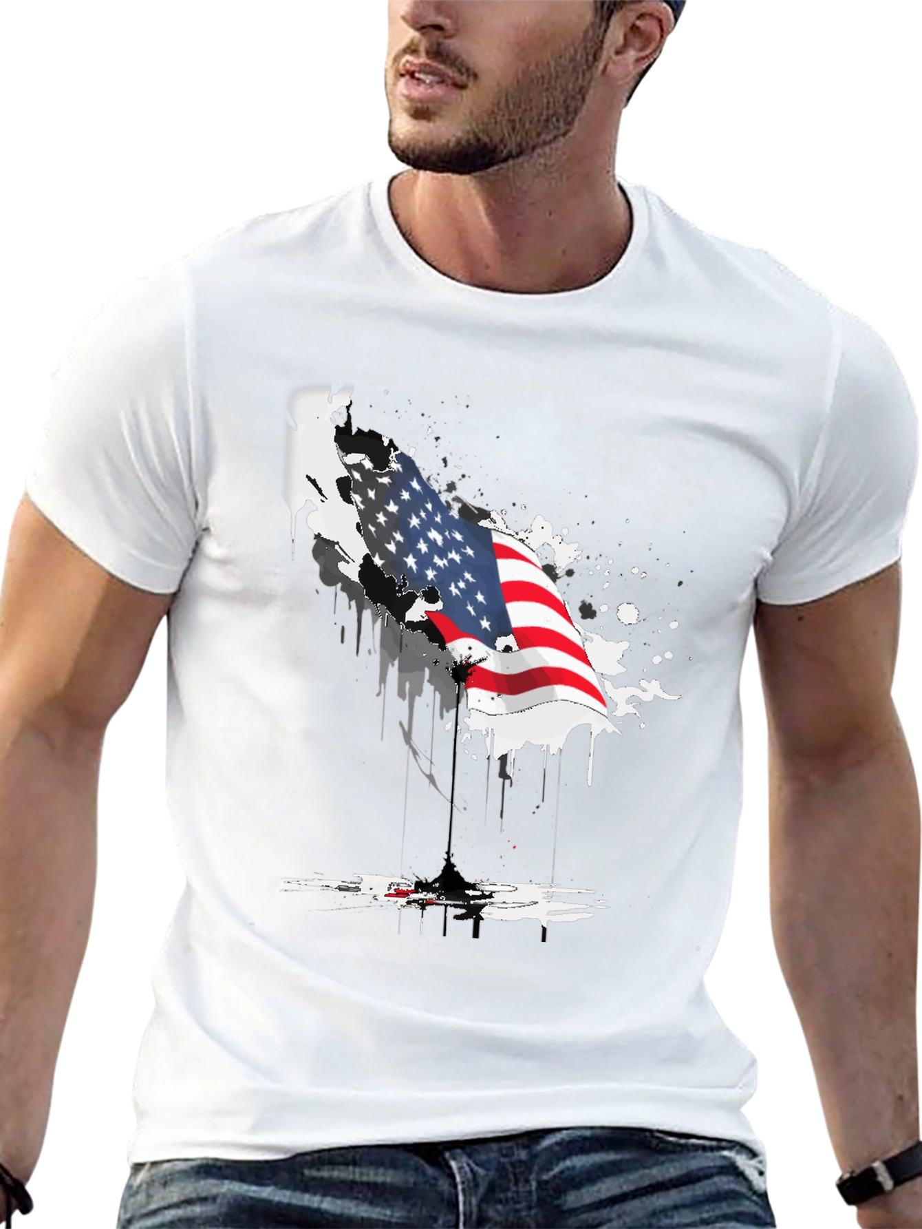 American Flag Graphic Tee - Patriotic Design