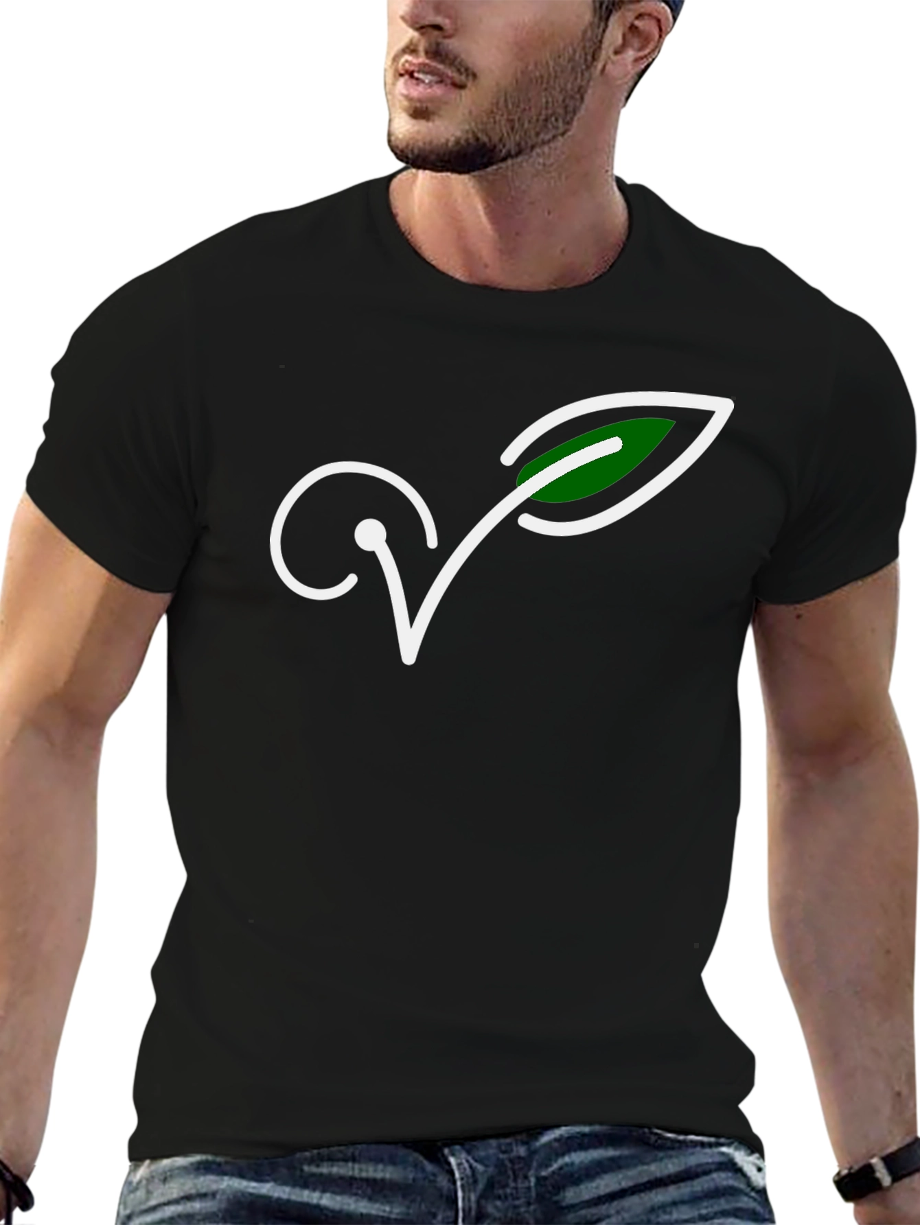 Vegan Symbol T-Shirt - Black Ethical Fashion