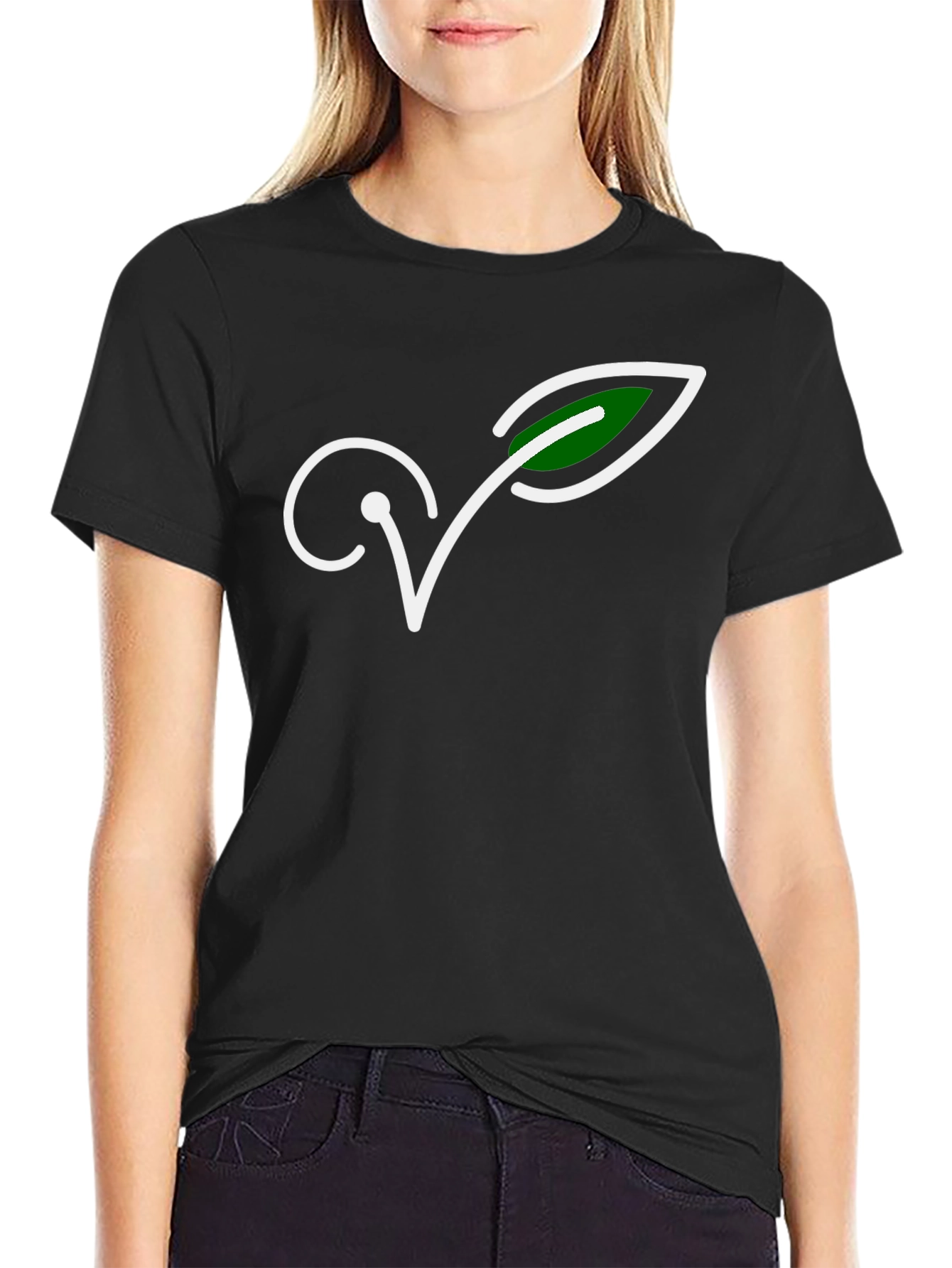 Vegan Symbol T-Shirt - Black Ethical Fashion