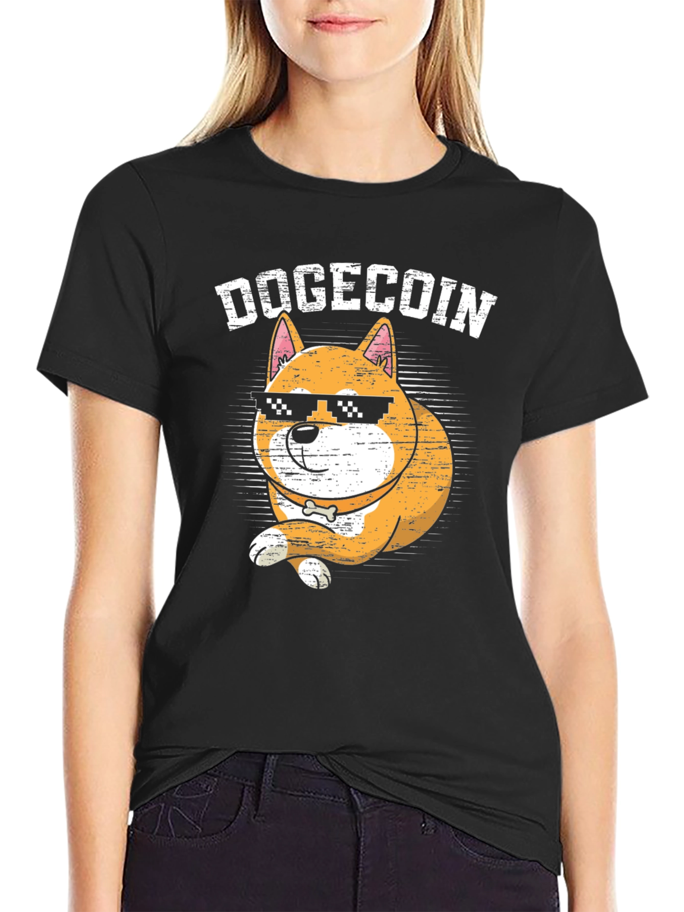 DogeCoin Crypto Cartoon Graphic T-Shirt