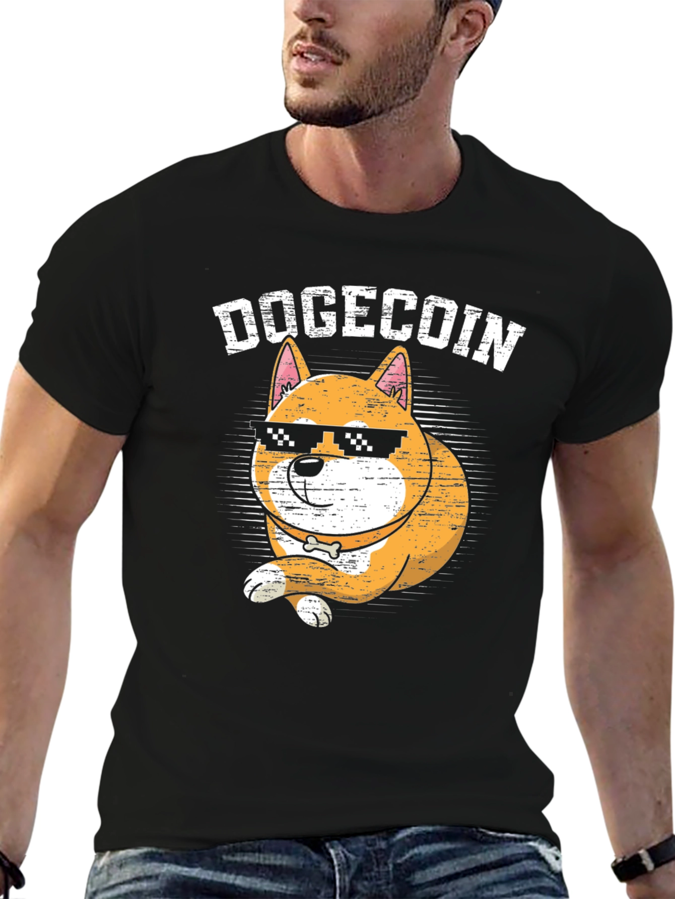 DogeCoin Crypto Cartoon Graphic T-Shirt