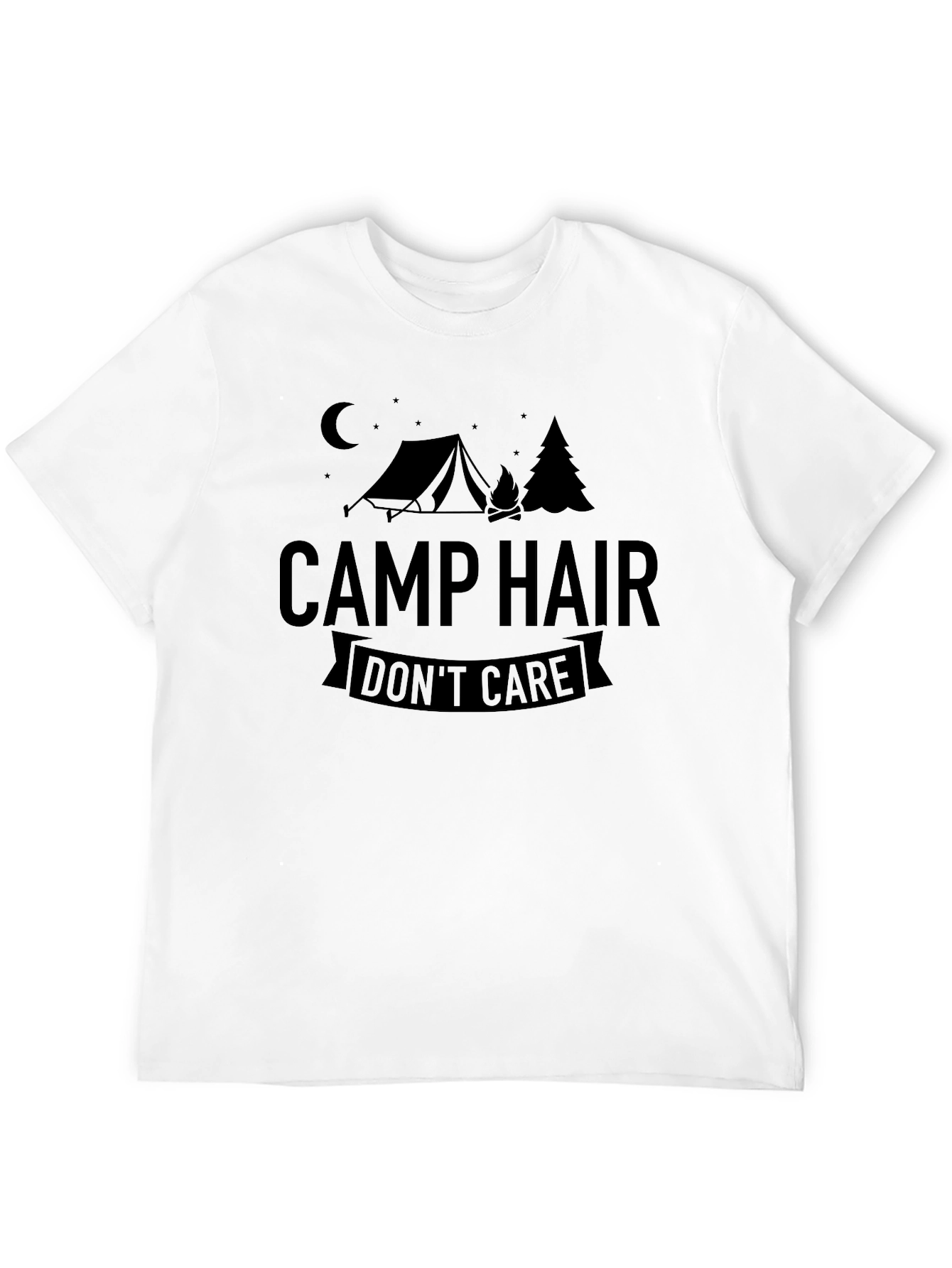 Camp Hair Dont Care T-Shirt - Black