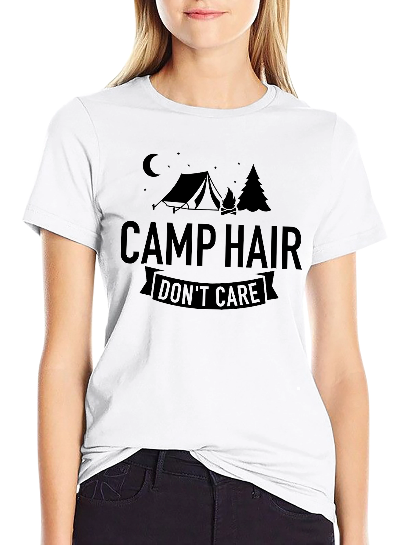 Camp Hair Dont Care T-Shirt - Black
