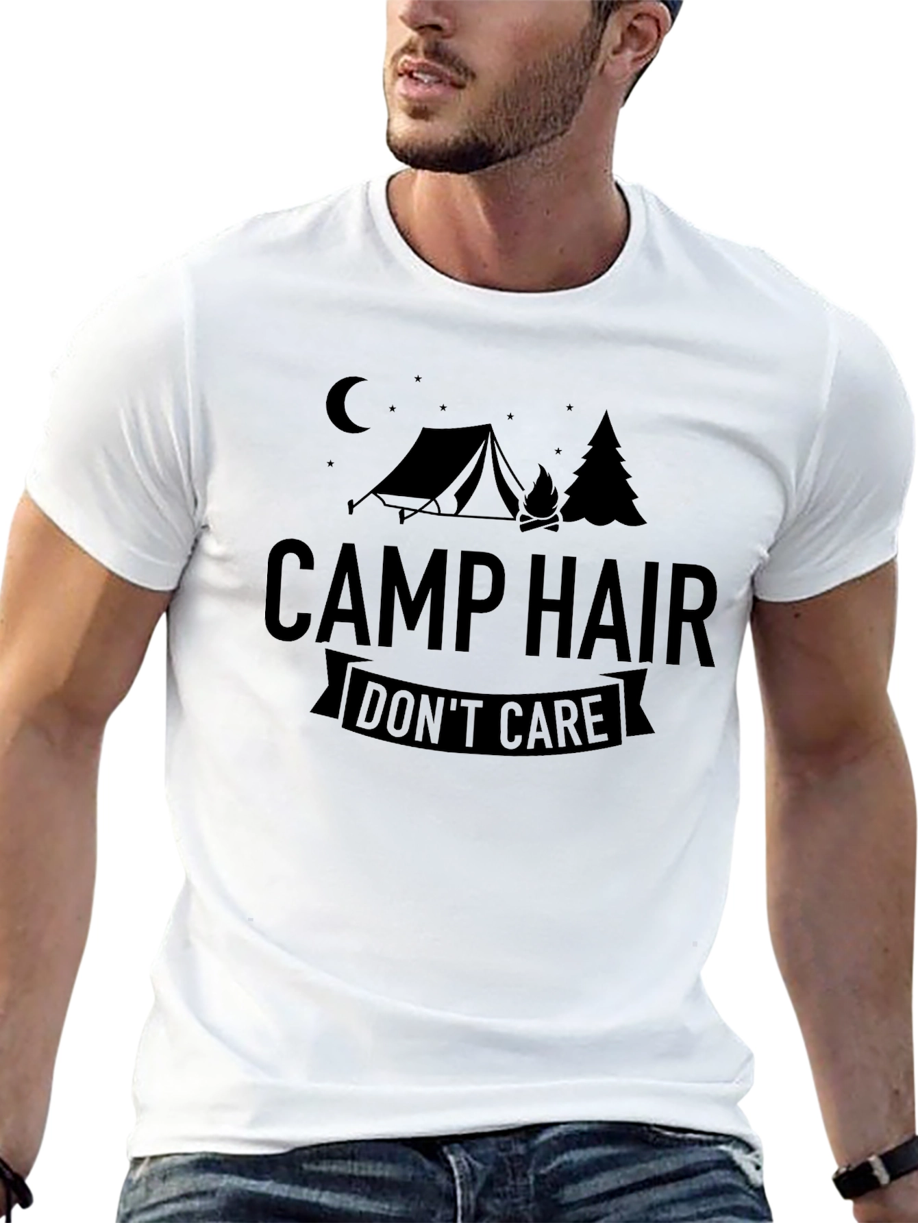 Camp Hair Dont Care T-Shirt - Black