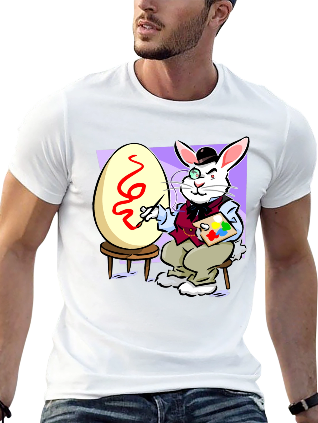 Easter Bunny Artist Novelty T-Shirt