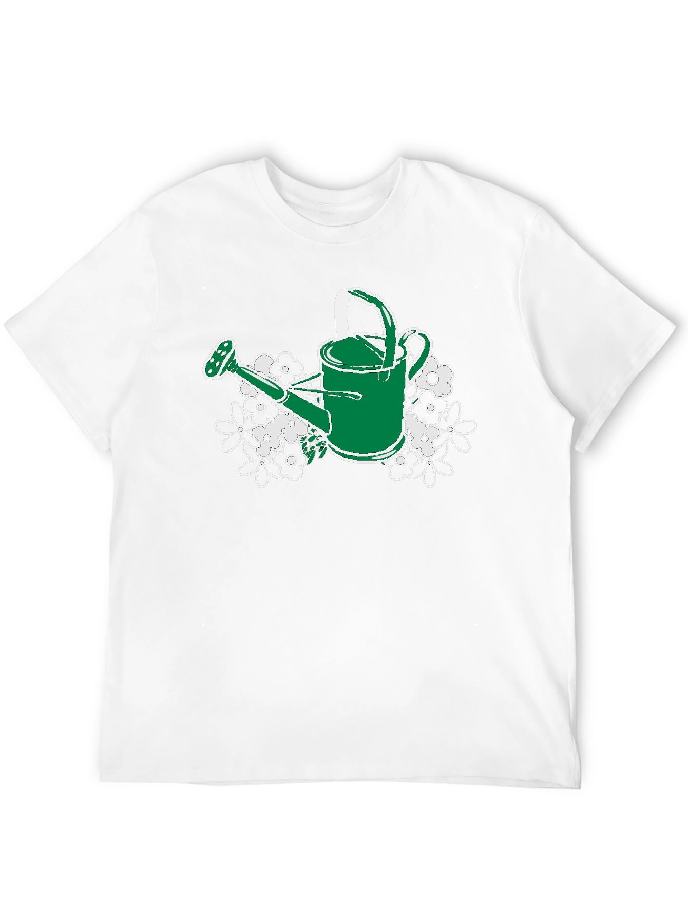 Gardening Watering Can T-Shirt - Floral Design