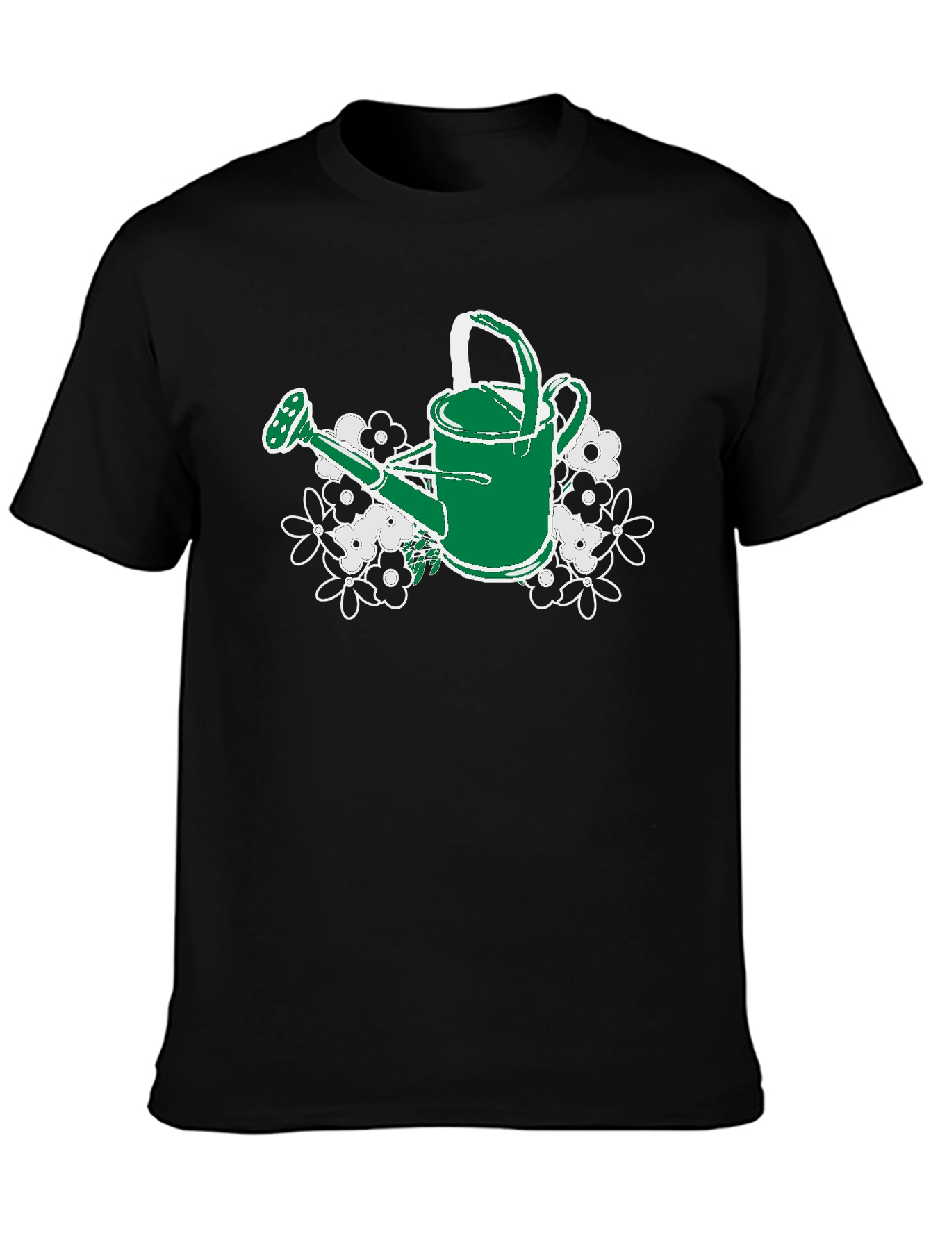 Gardening Watering Can T-Shirt - Floral Design