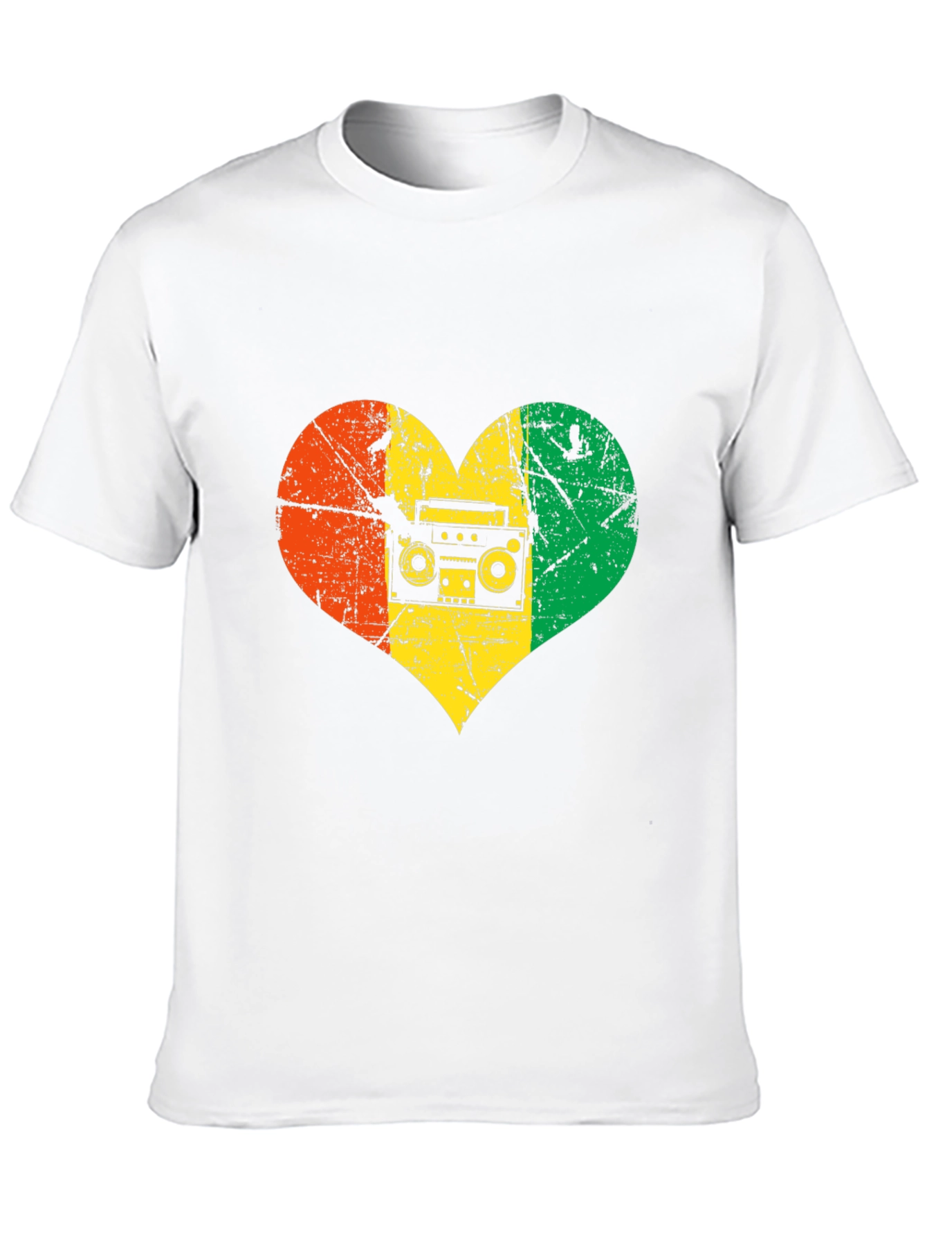 Reggae Heart Boombox Graphic T-Shirt
