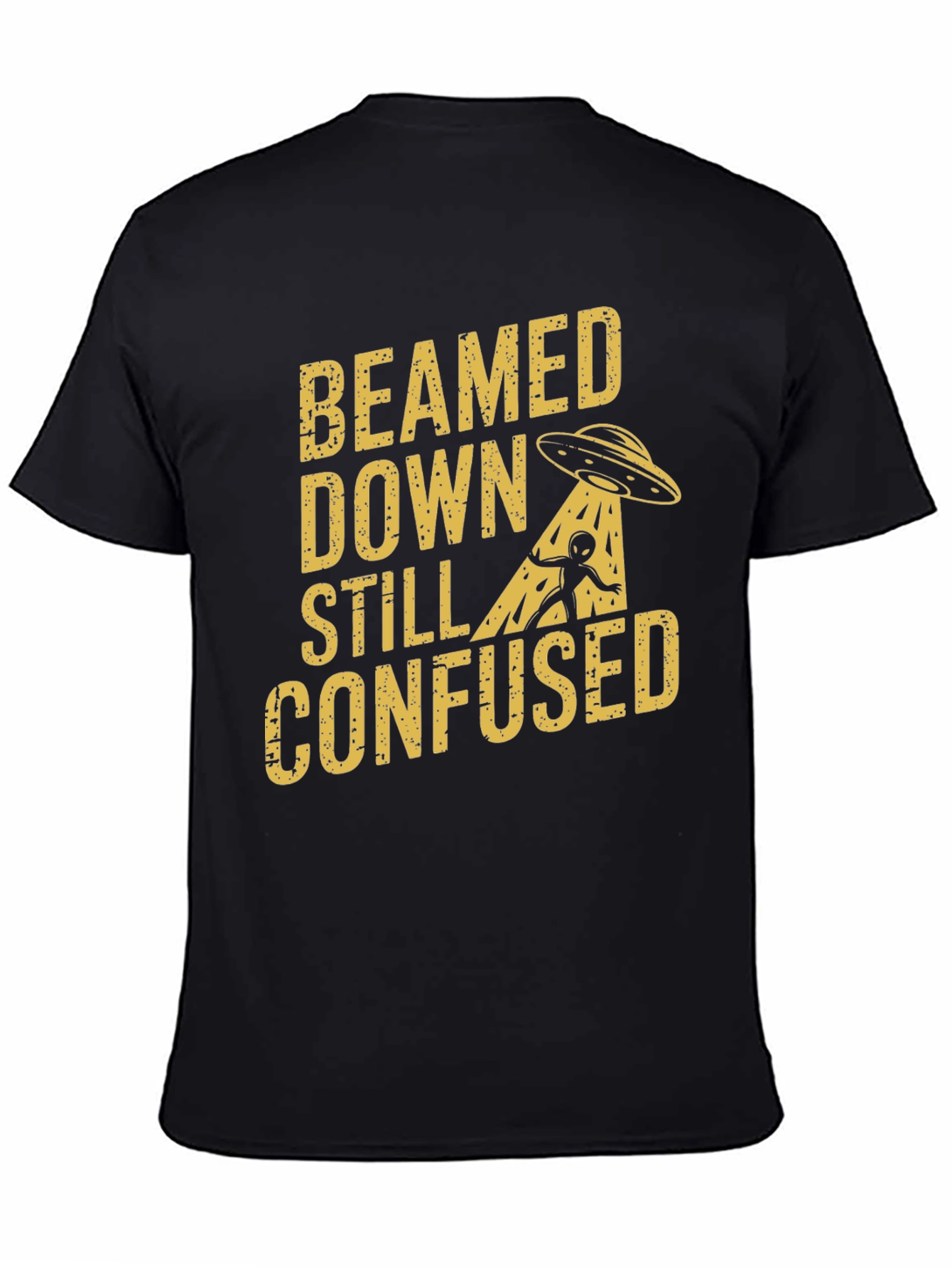 Beamed Down Still Confused Graphic T-Shirt - Black