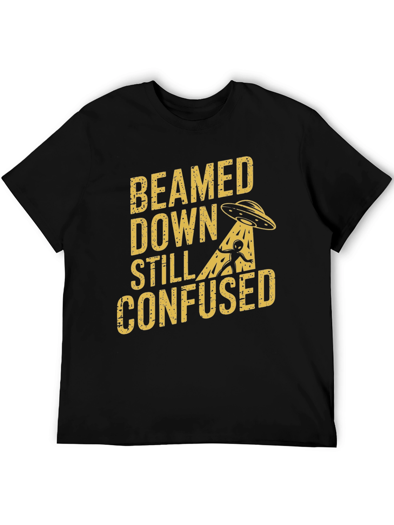 Beamed Down Still Confused Graphic T-Shirt - Black