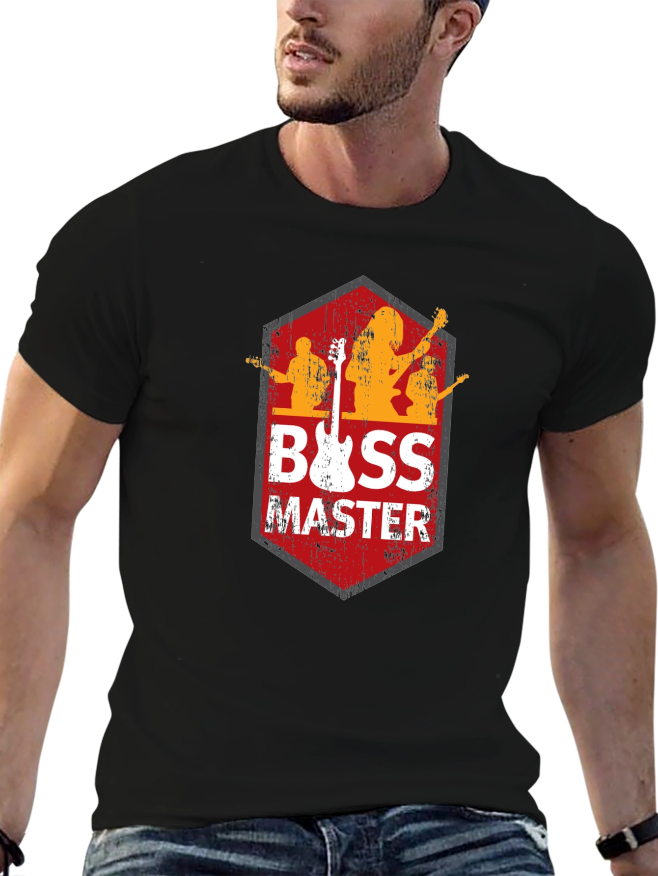 Bass Master Black Graphic T-Shirt for Music Lovers