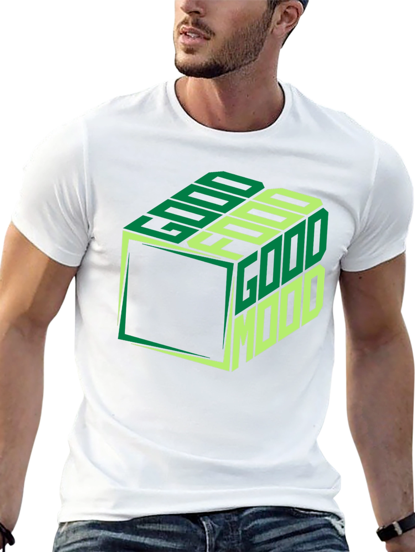 Good Mood Cube Graphic Tee - Stylish Comfort