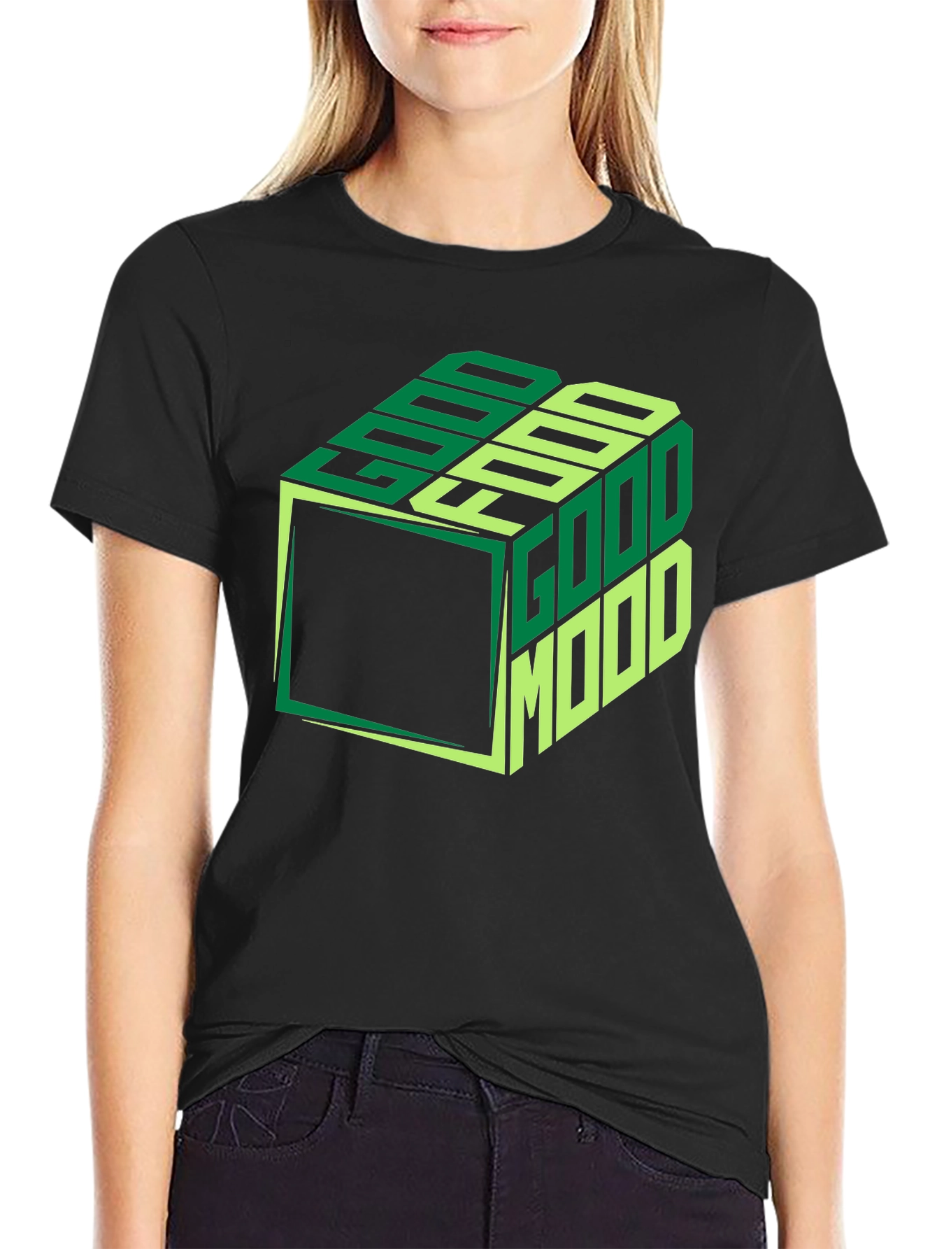 Good Mood Cube Graphic Tee - Stylish Comfort