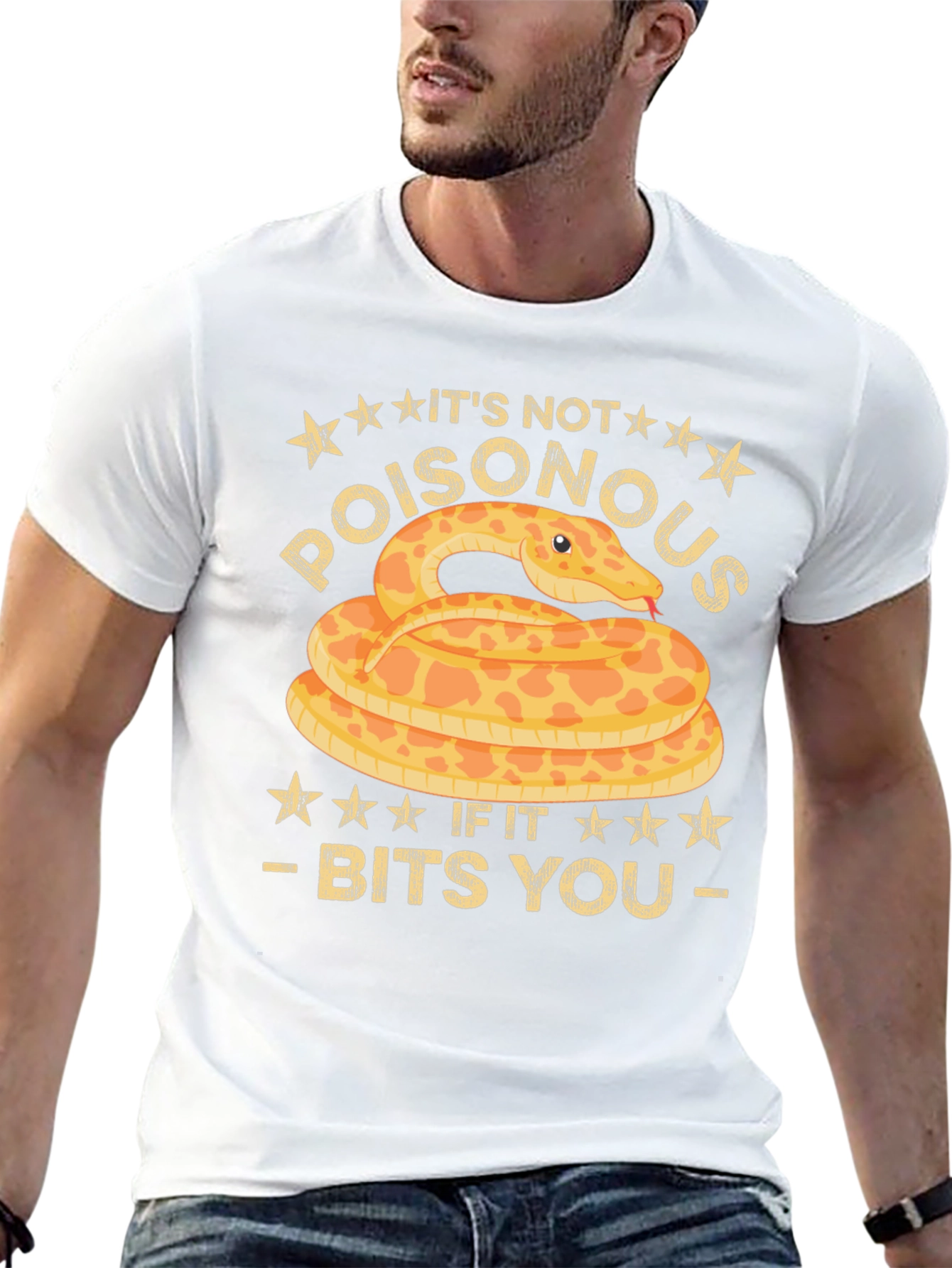 Funny Snake Bites T-Shirt - Its Not Poisonous