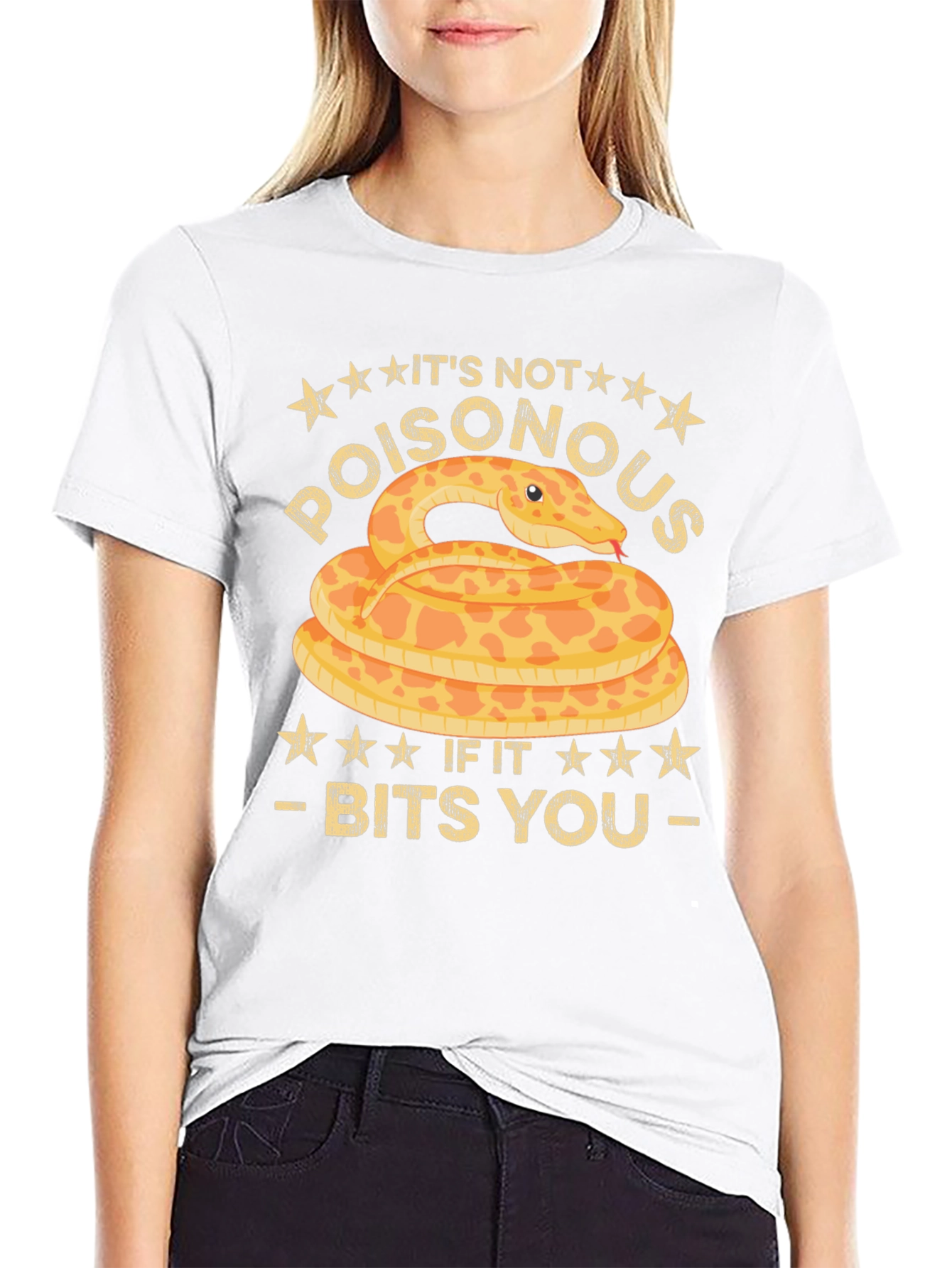 Funny Snake Bites T-Shirt - Its Not Poisonous