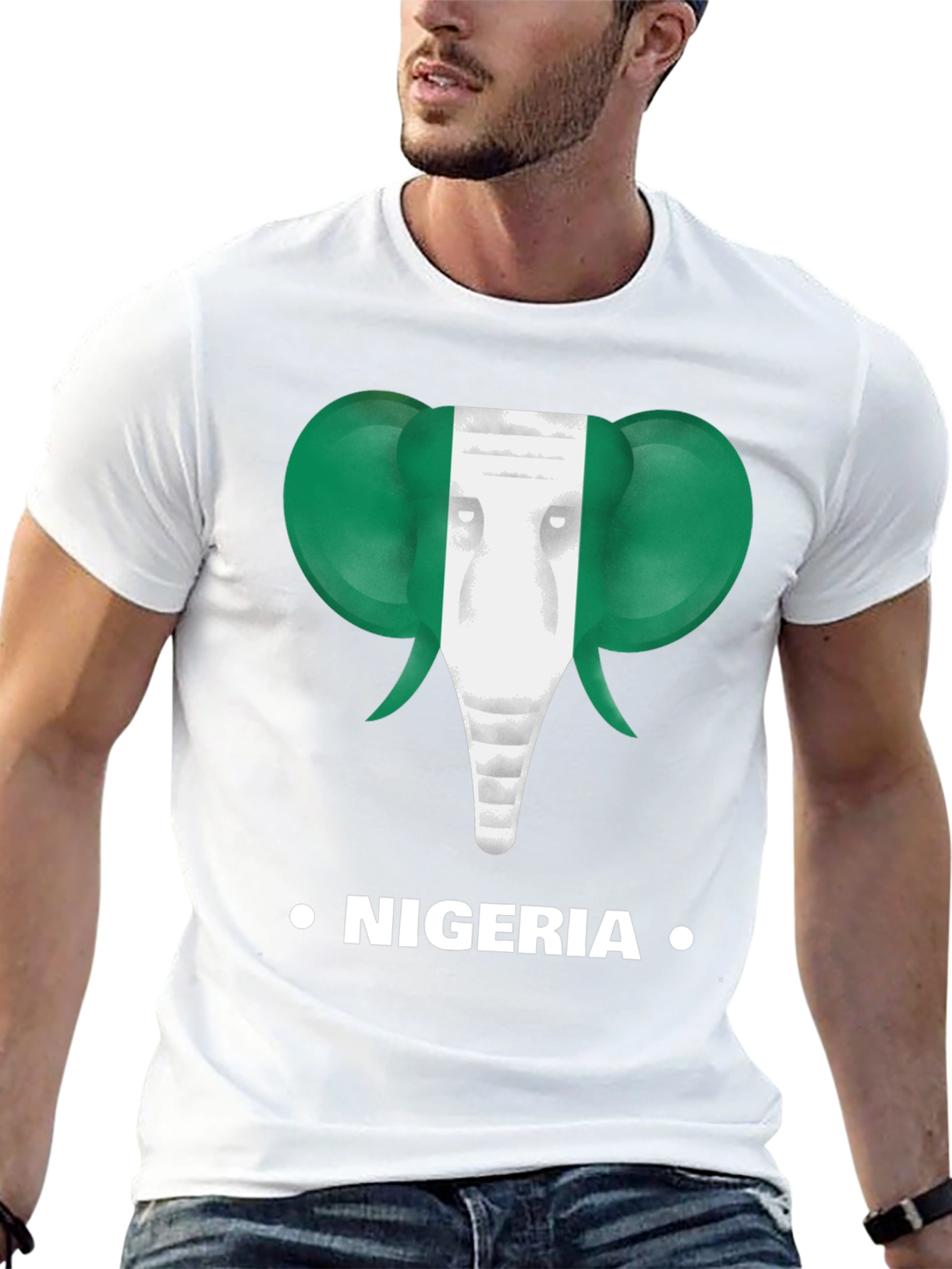 Nigeria Flag Elephant T-Shirt