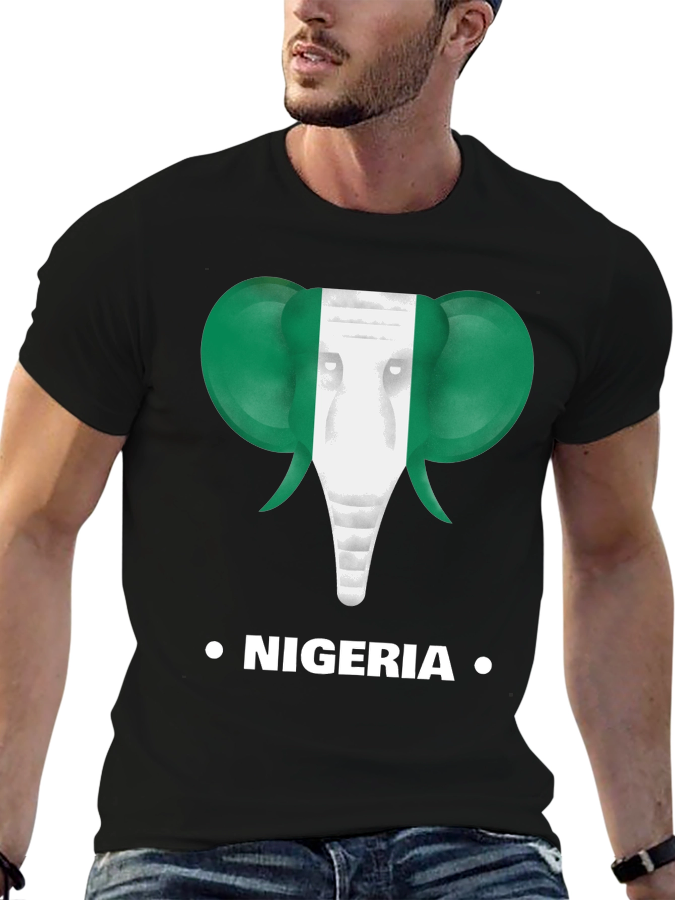 Nigeria Flag Elephant T-Shirt