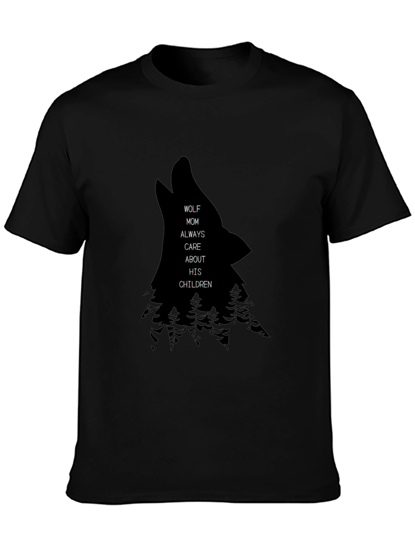 Wolf Mom Graphic Black T-Shirt