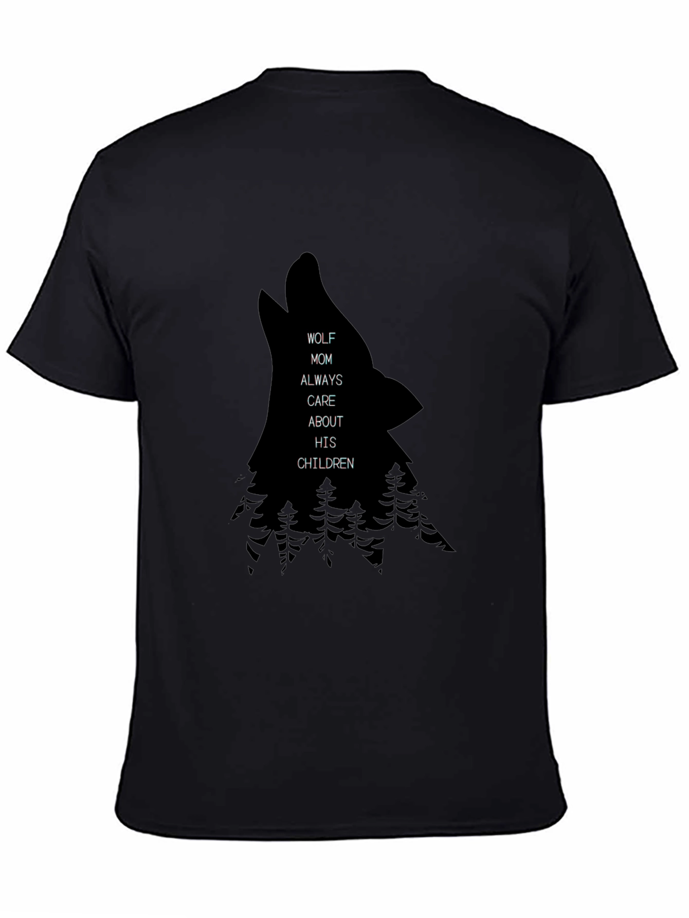 Wolf Mom Graphic Black T-Shirt
